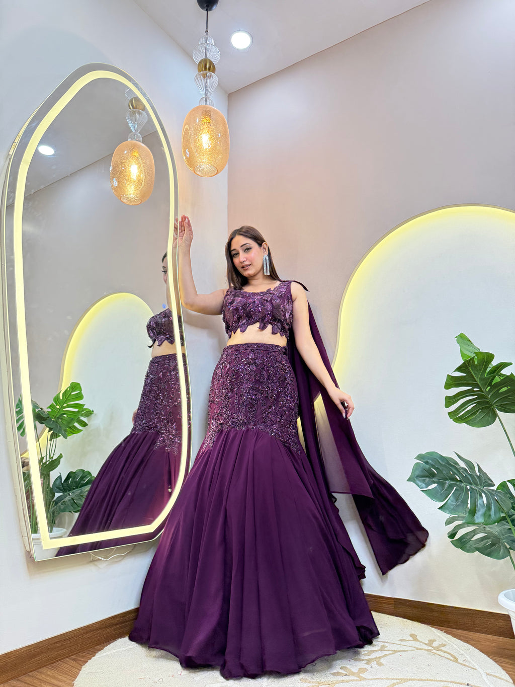 "MERMAID STYLE " CROP TOP SKIRT