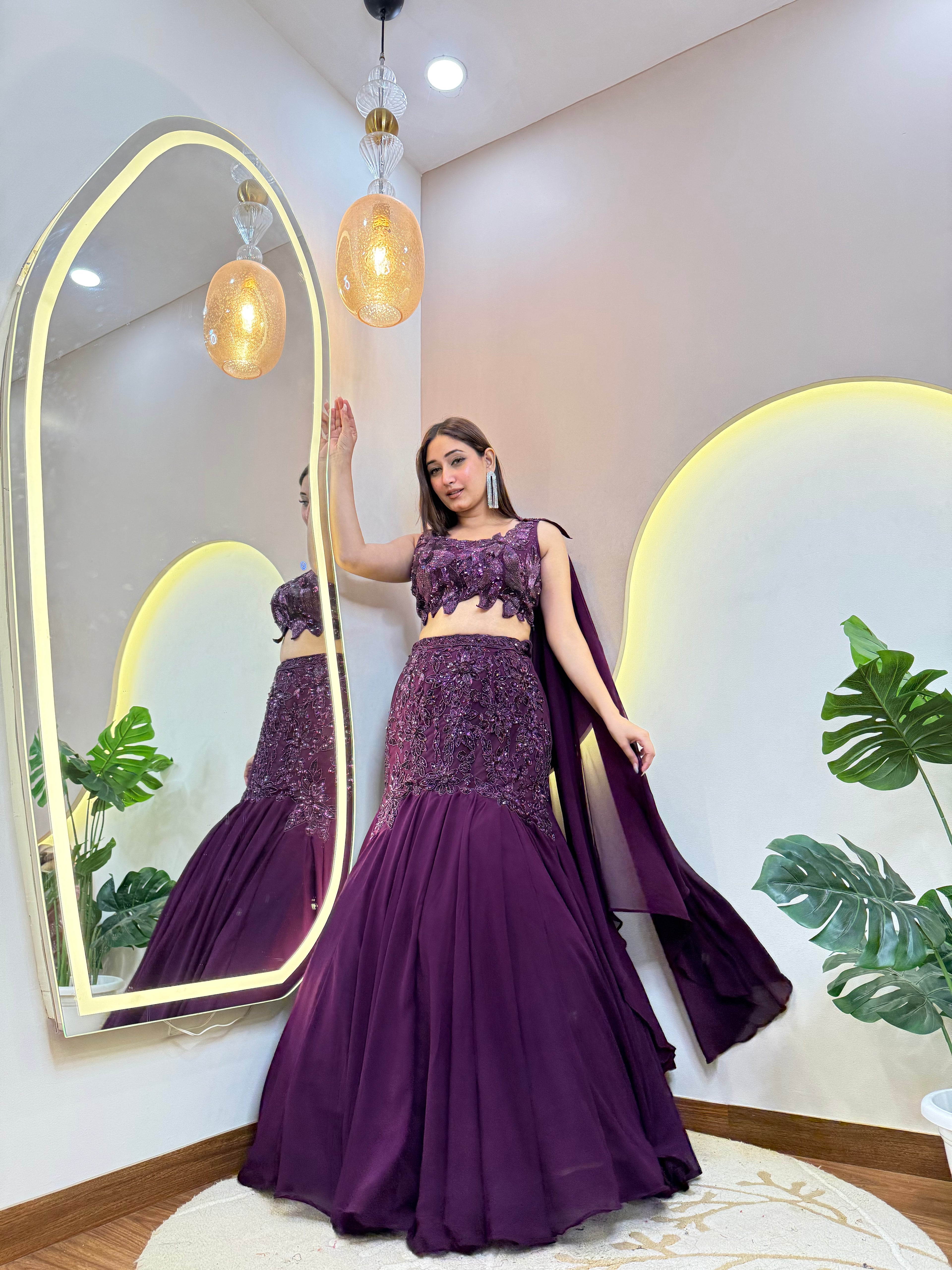 "MERMAID STYLE " CROP TOP SKIRT