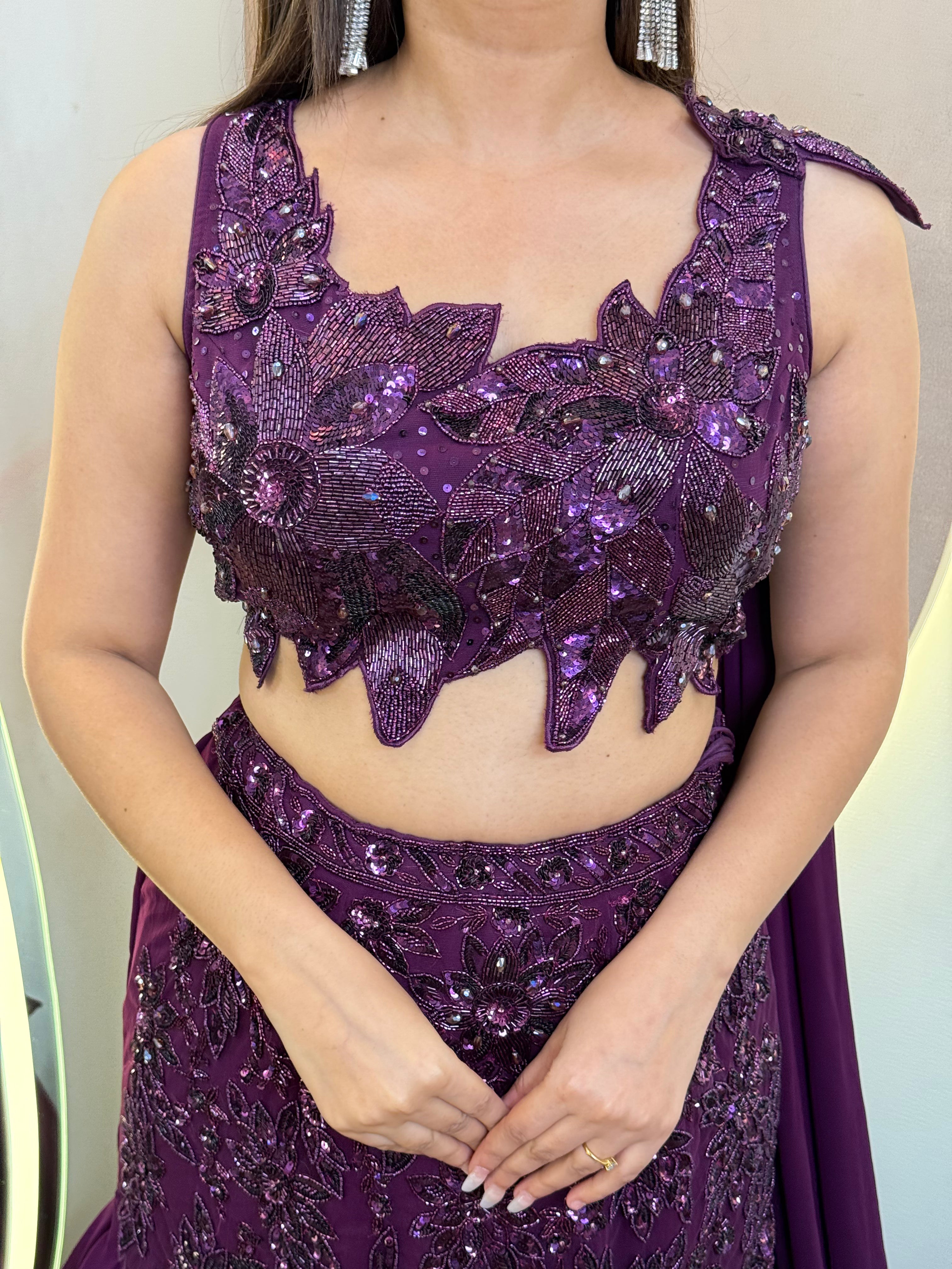 "MERMAID STYLE " CROP TOP SKIRT