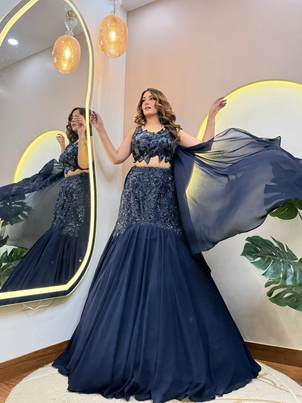 "MERMAID STYLE " CROP TOP SKIRT