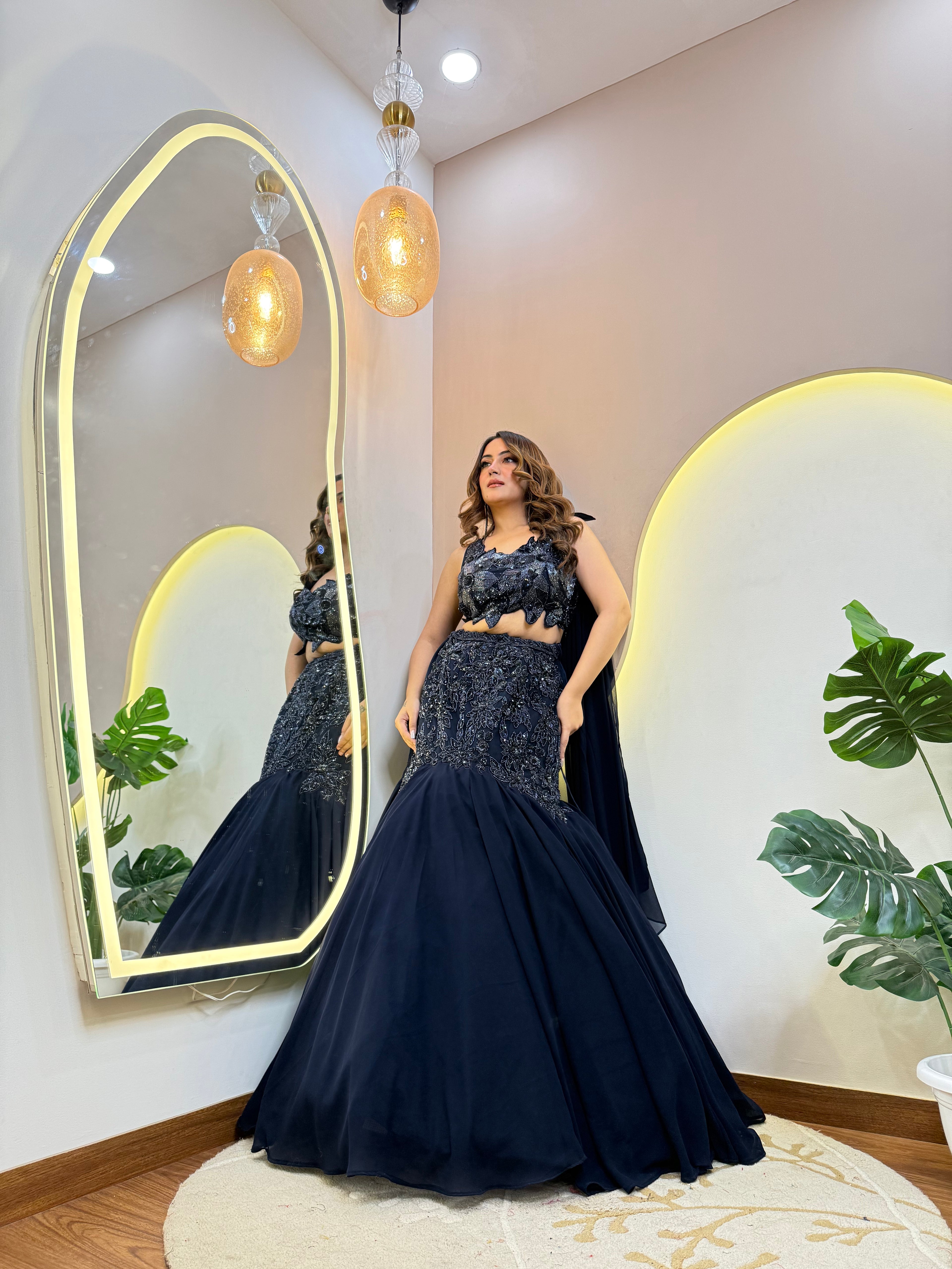 "MERMAID STYLE " CROP TOP SKIRT