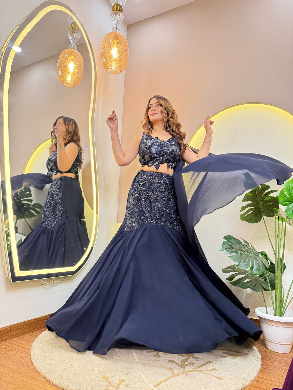 "MERMAID STYLE " CROP TOP SKIRT