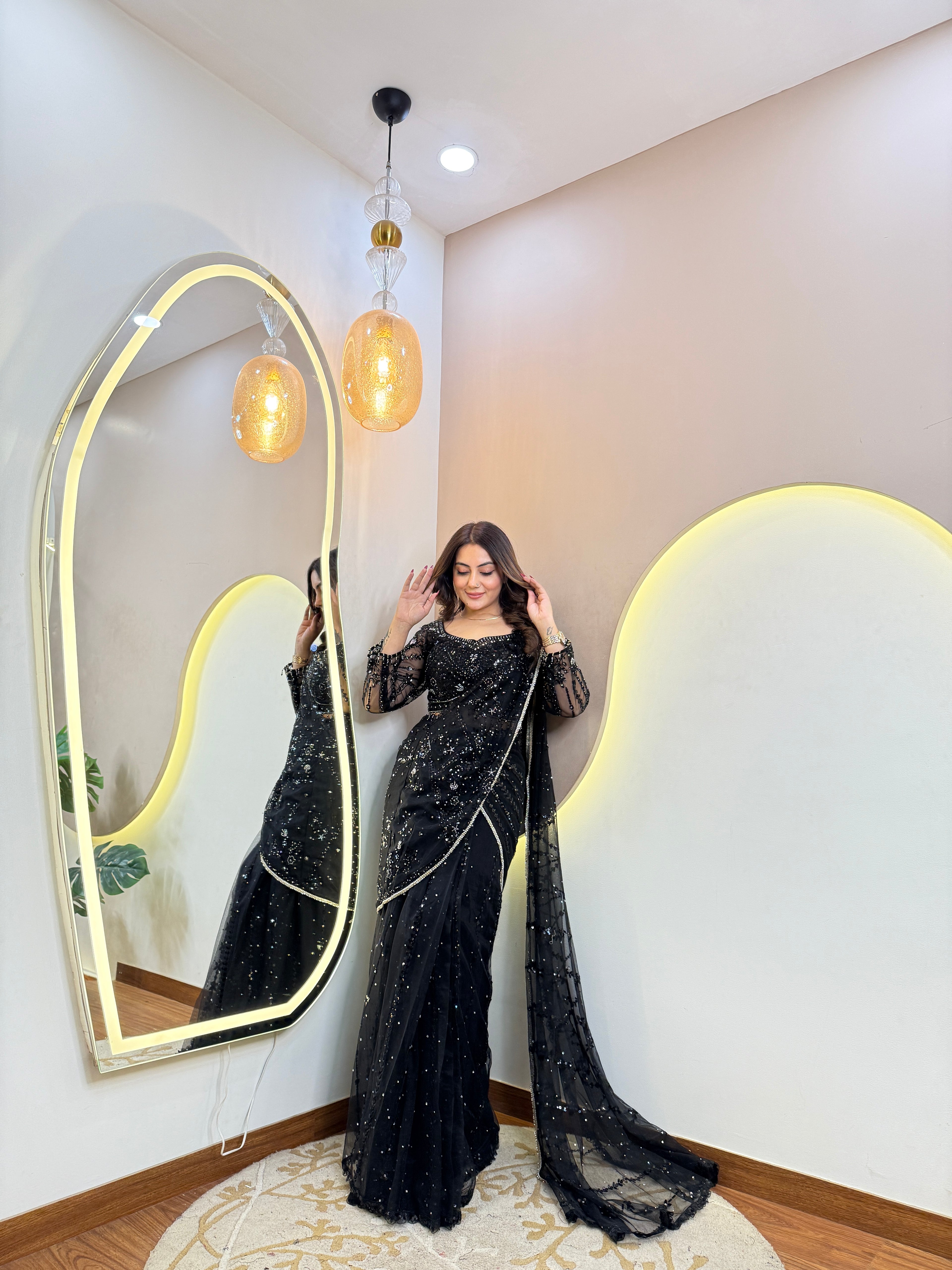 D46 OUTFIT  DRAPE SAREE