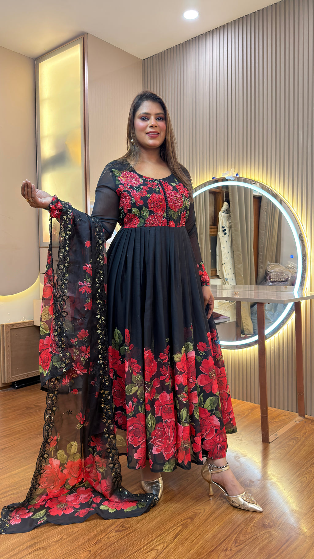 D519 ANARKALI PANT SUIT OUTFIT  GOWN