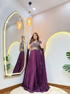 "CAPE STYLE DUPTTA CROP TOP  SKIRT