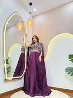 "CAPE STYLE DUPTTA CROP TOP  SKIRT