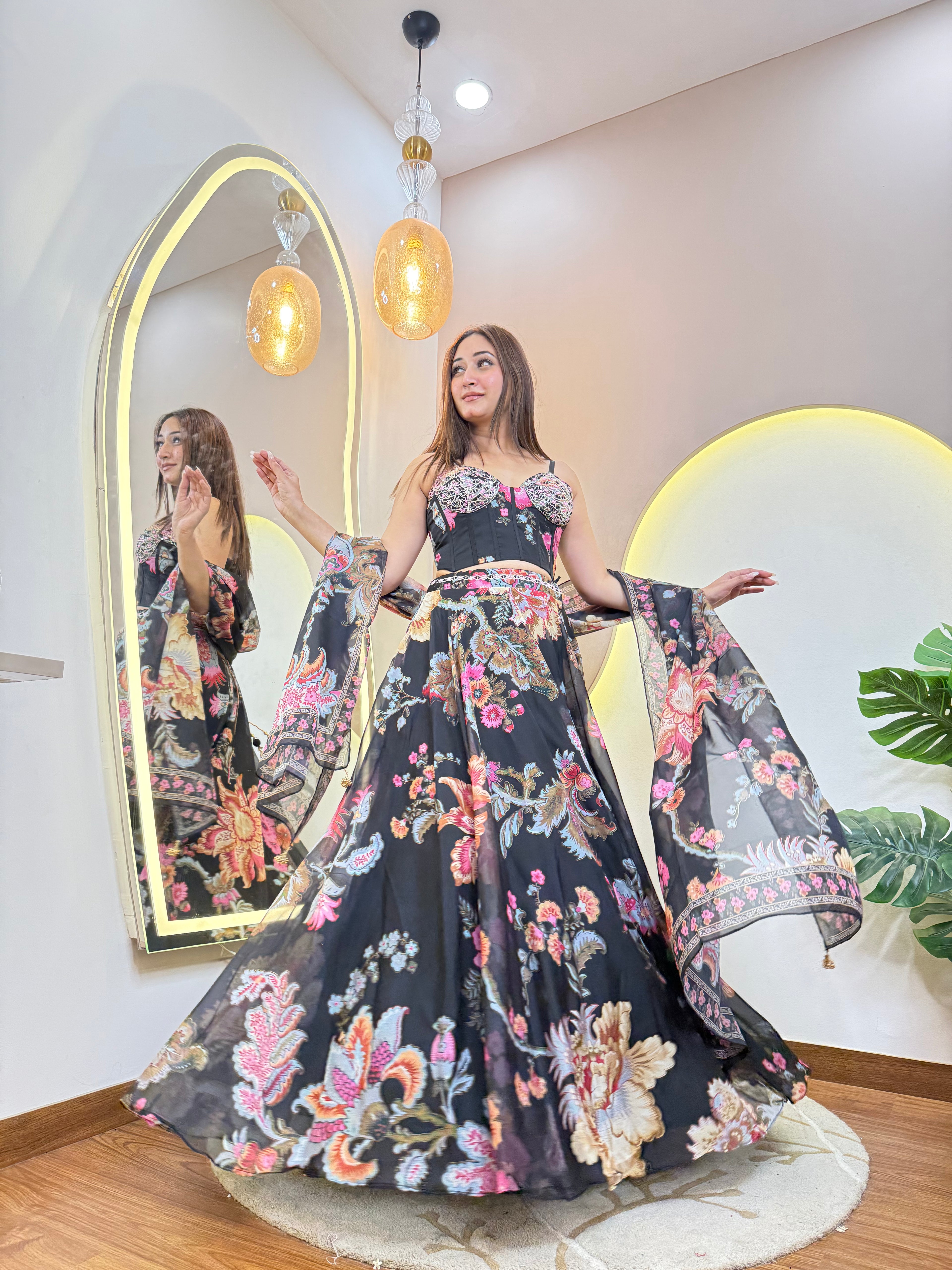 "AFEERAH" CROP TOP SKIRT