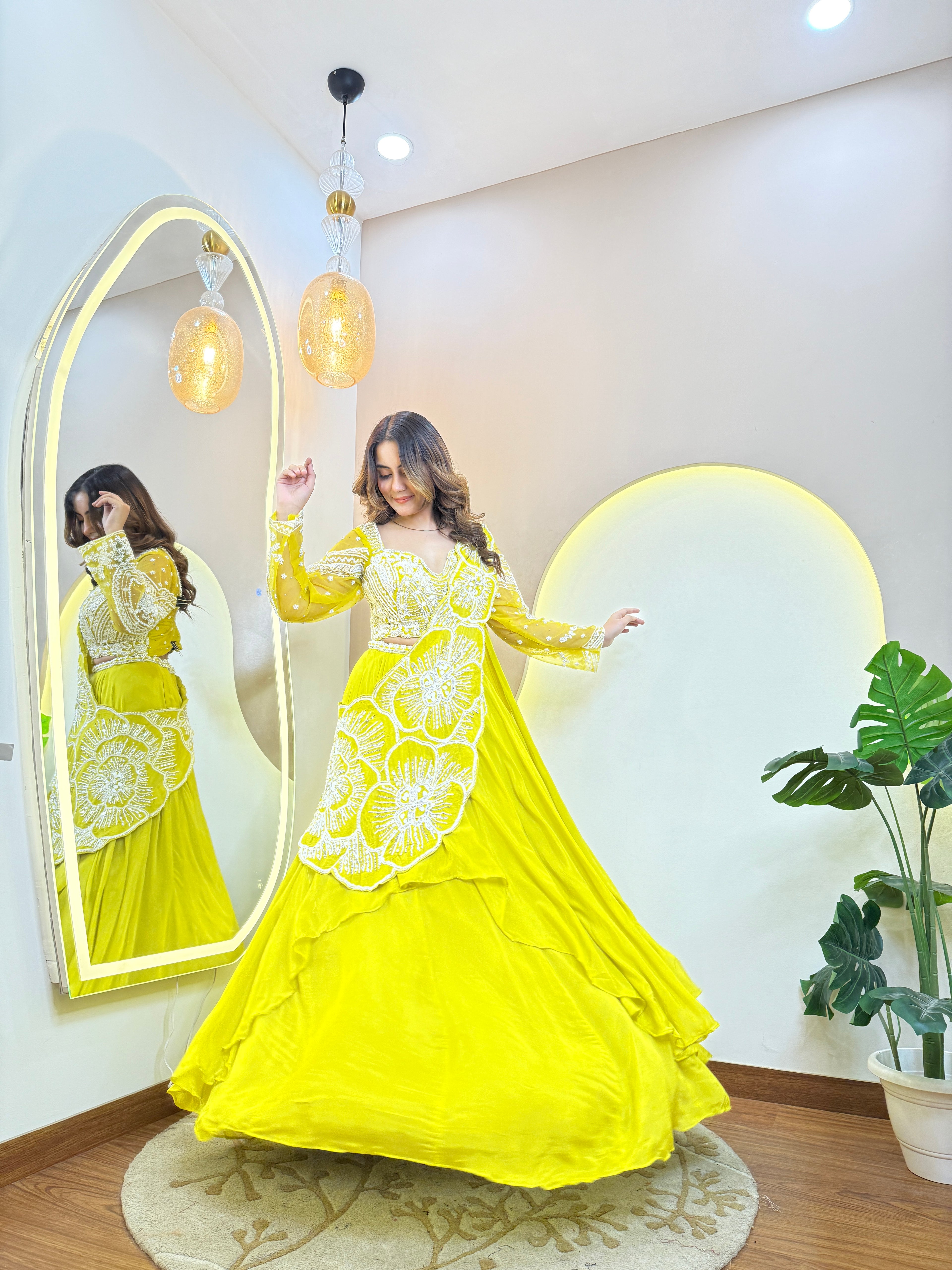 "FLOWER PRINT OUTFIT" DRAPE SAREE