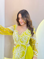 "FLOWER PRINT OUTFIT" DRAPE SAREE