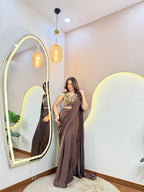 C940 INDO WESTERN DRAPE SAREE