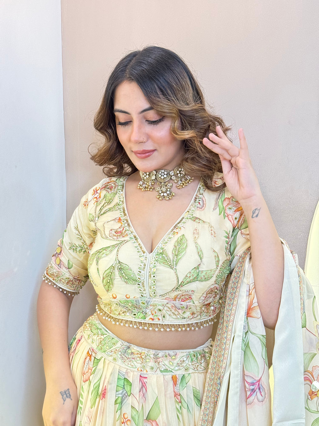 "THAZEEN"  CROP TOP SKIRT