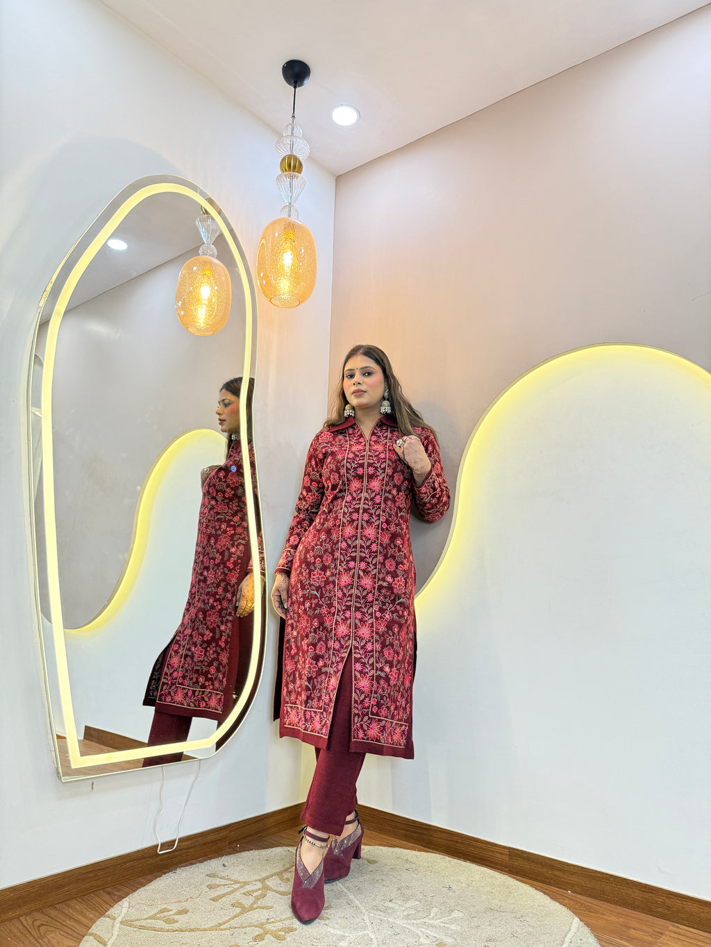 Aw443  Woolen 2pc  set