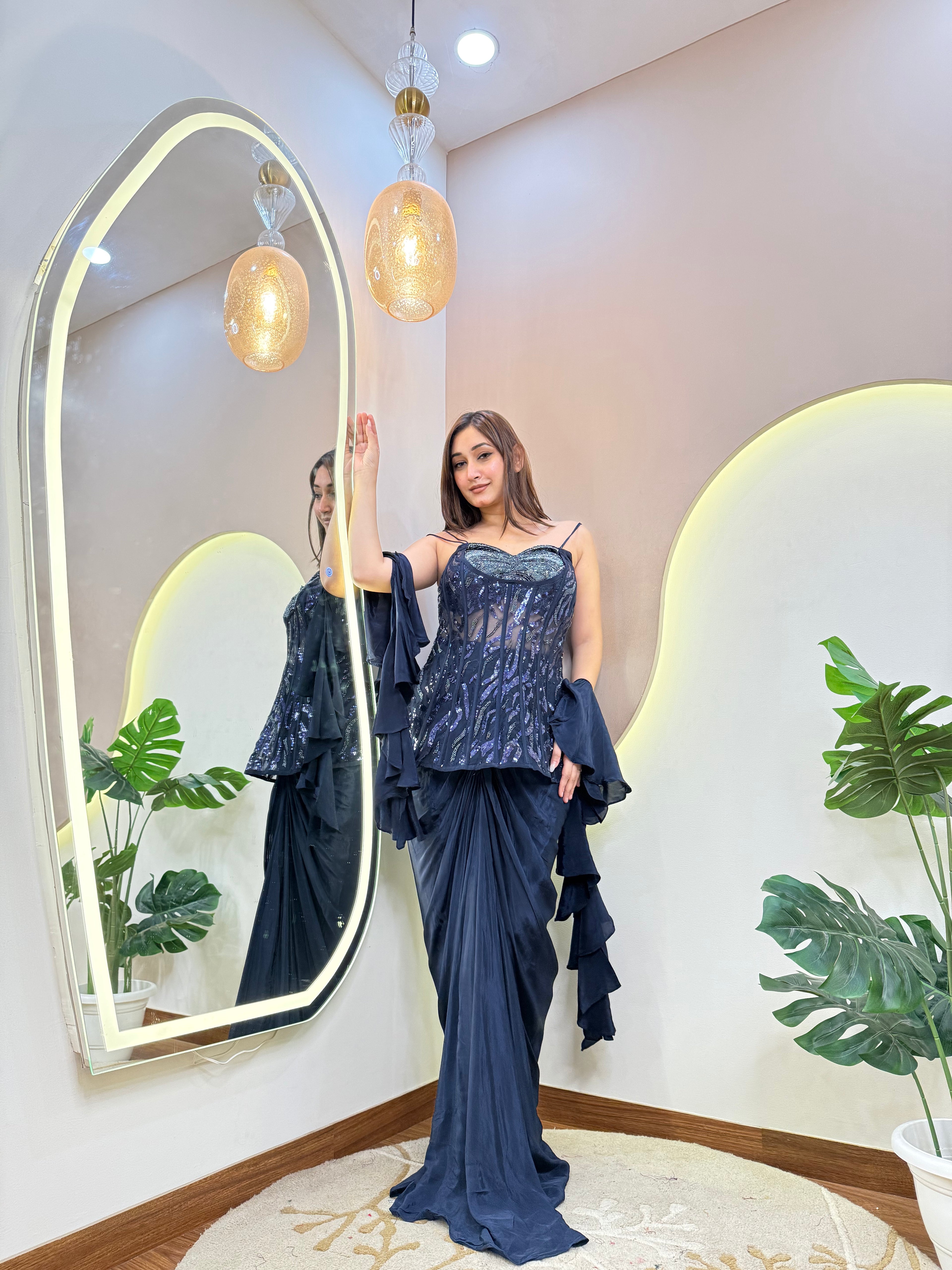 INAYA CROP TOP DHOTI. SKIRT STYLE OUTFIT