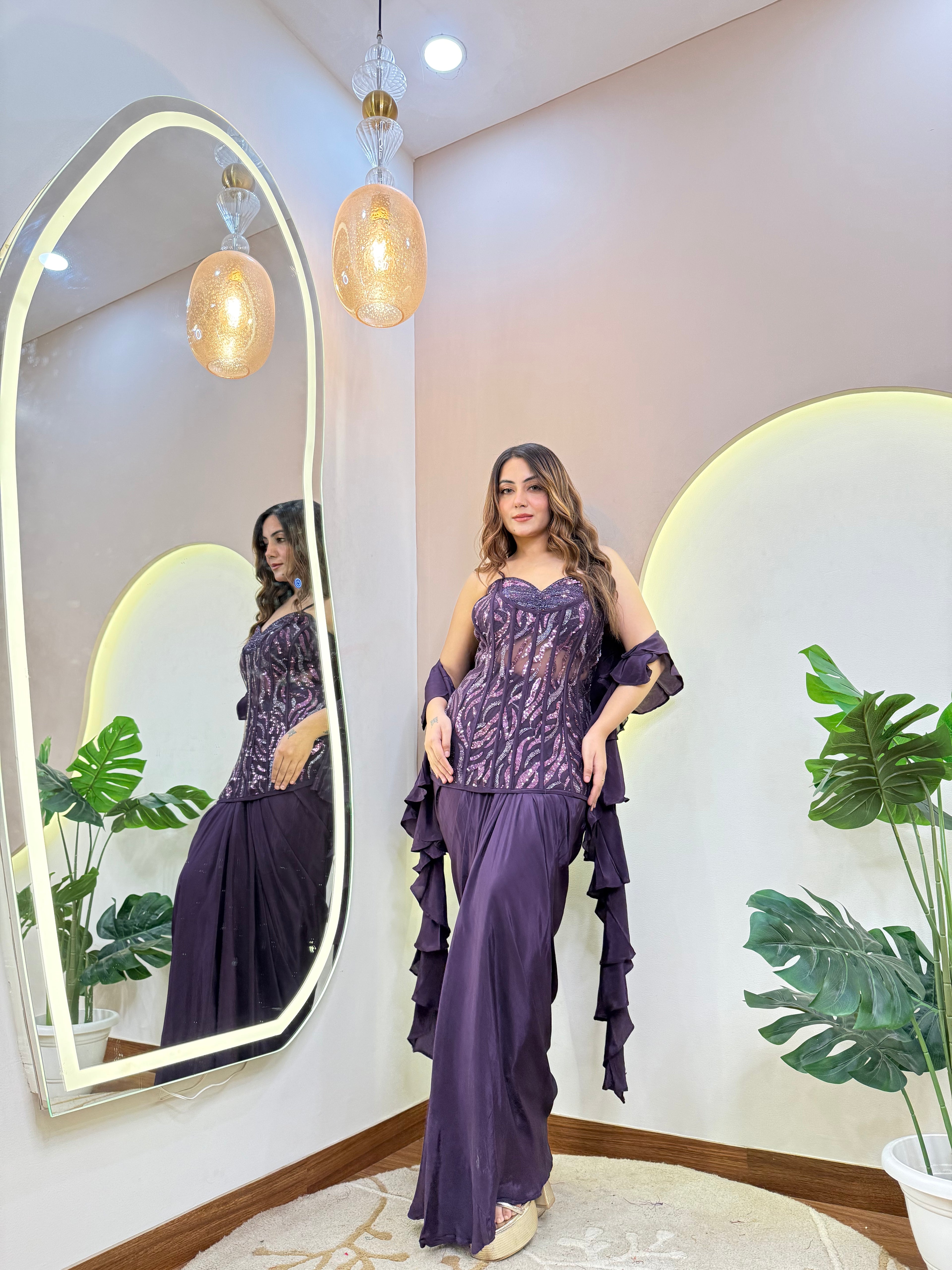 INAYA CROP TOP DHOTI. SKIRT STYLE OUTFIT