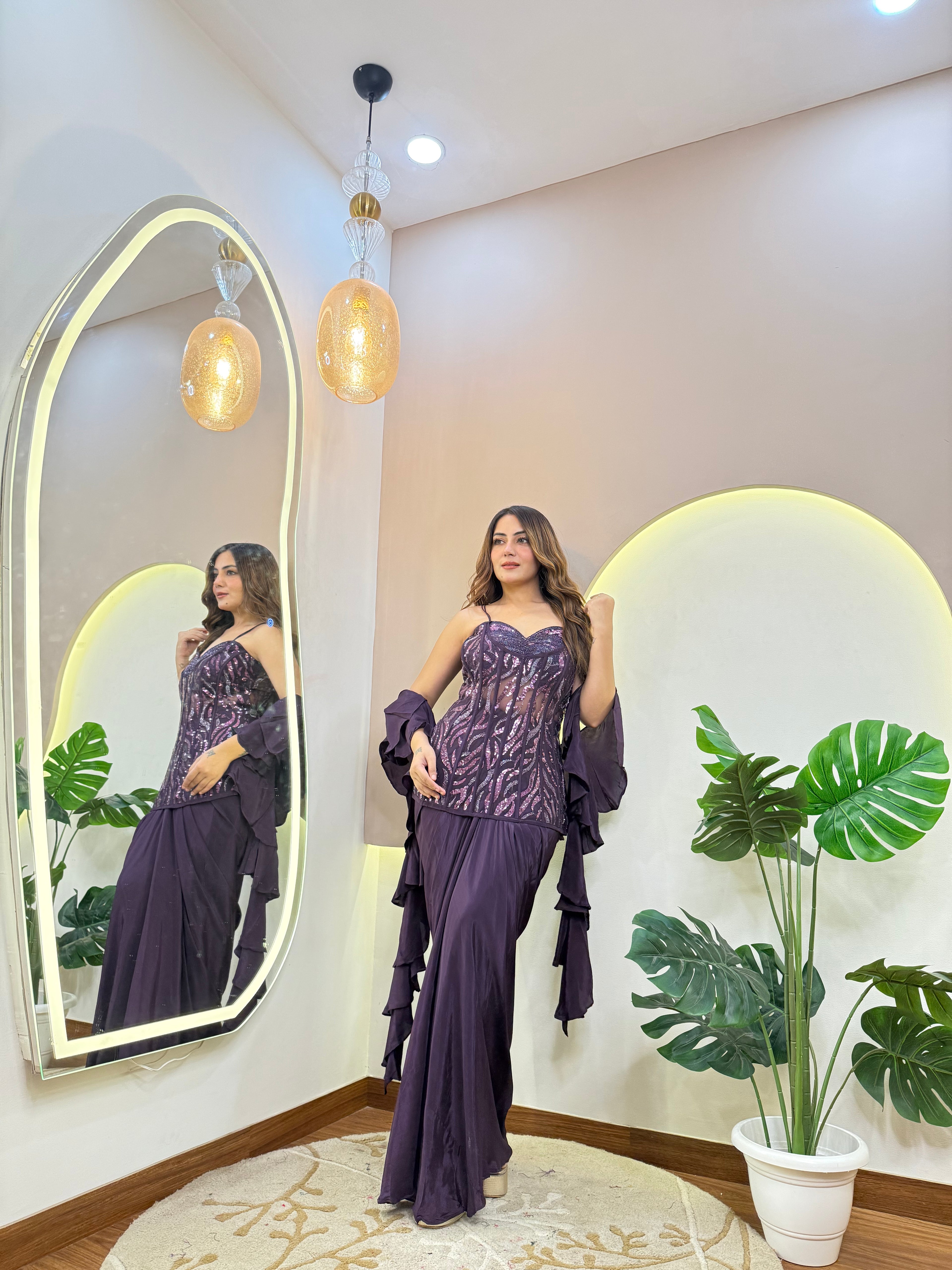 INAYA CROP TOP DHOTI. SKIRT STYLE OUTFIT