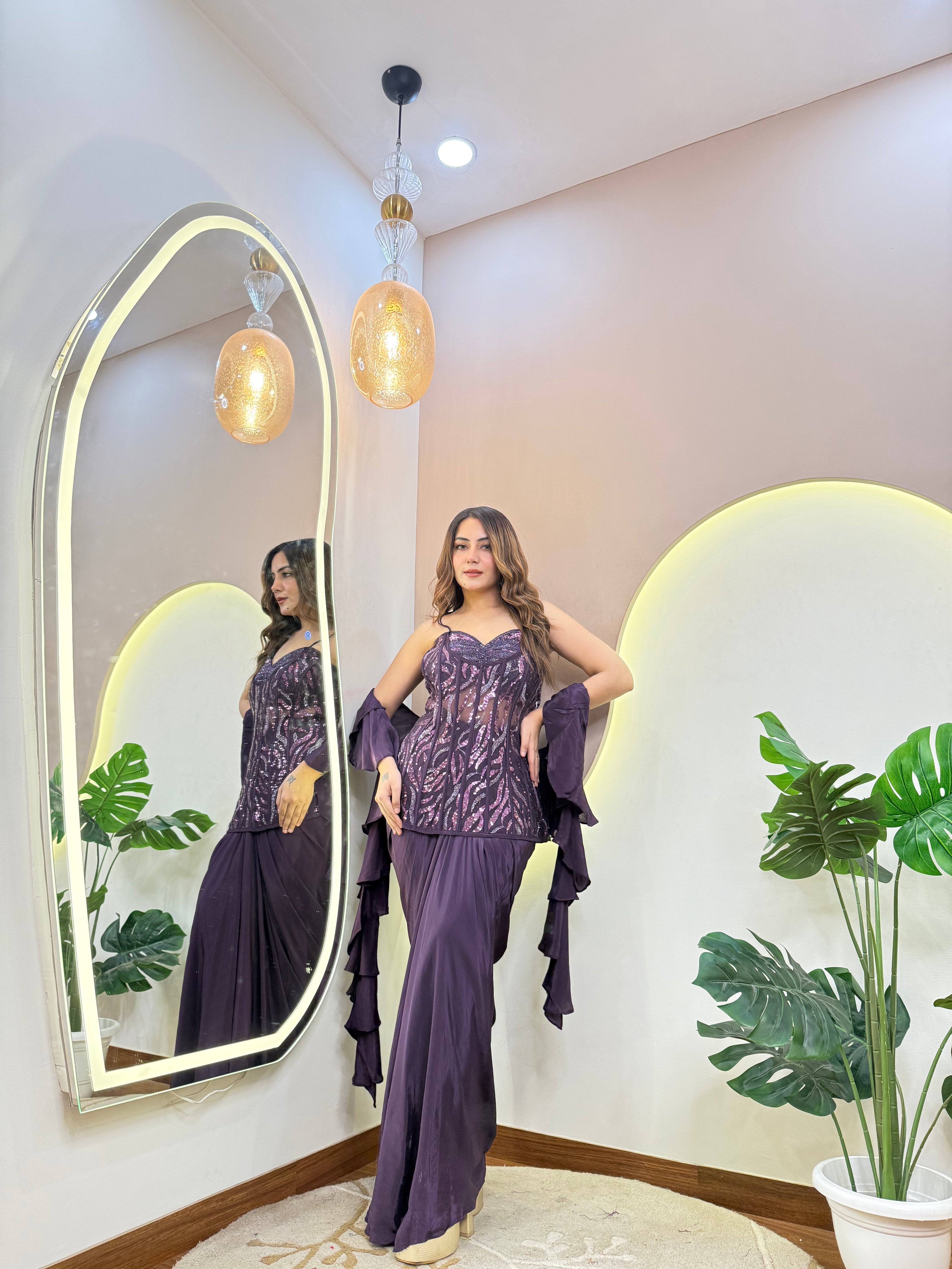 INAYA CROP TOP DHOTI. SKIRT STYLE OUTFIT