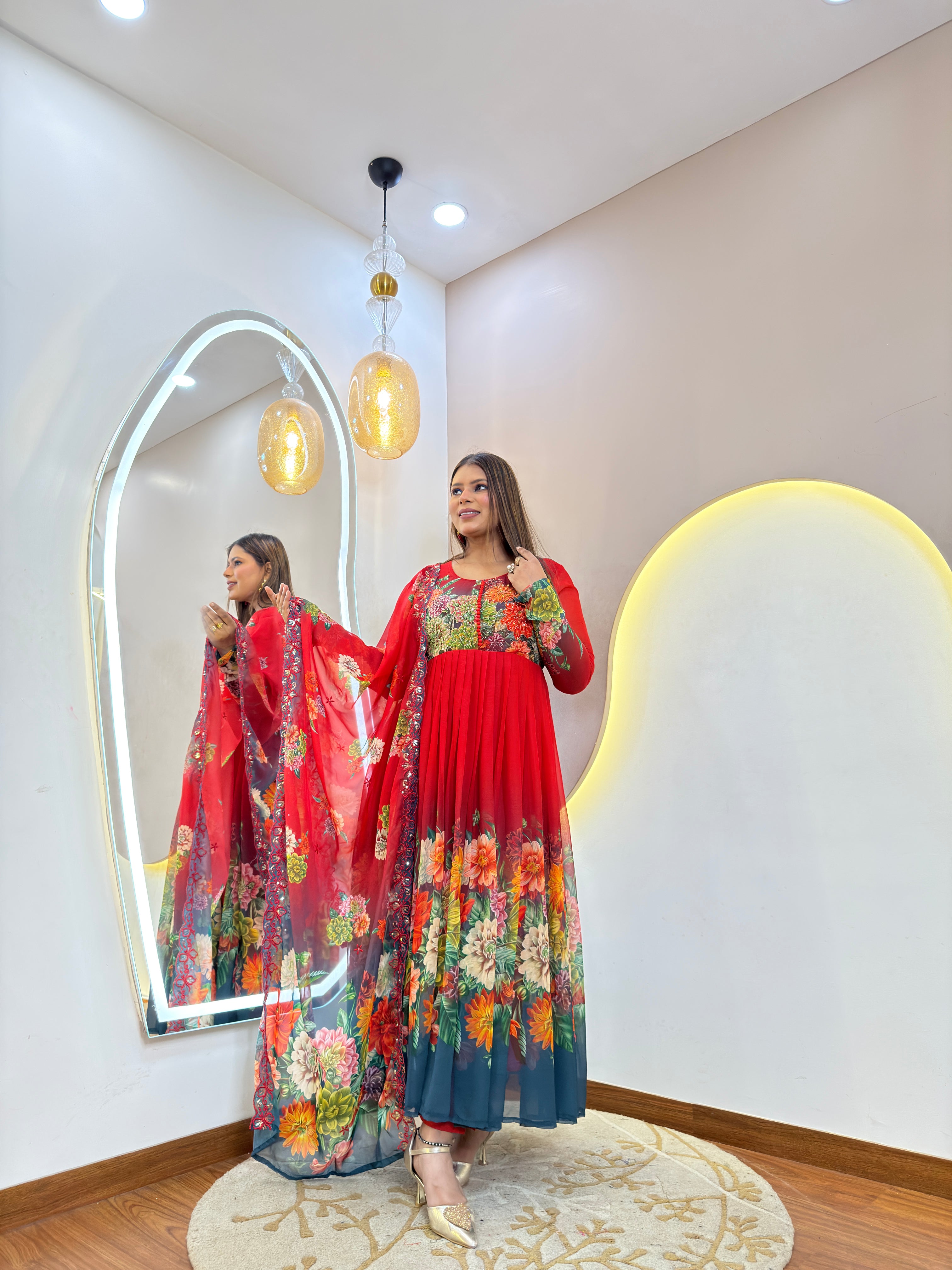 D541  ANARKALI PANT SUIT OUTFIT  GOWN