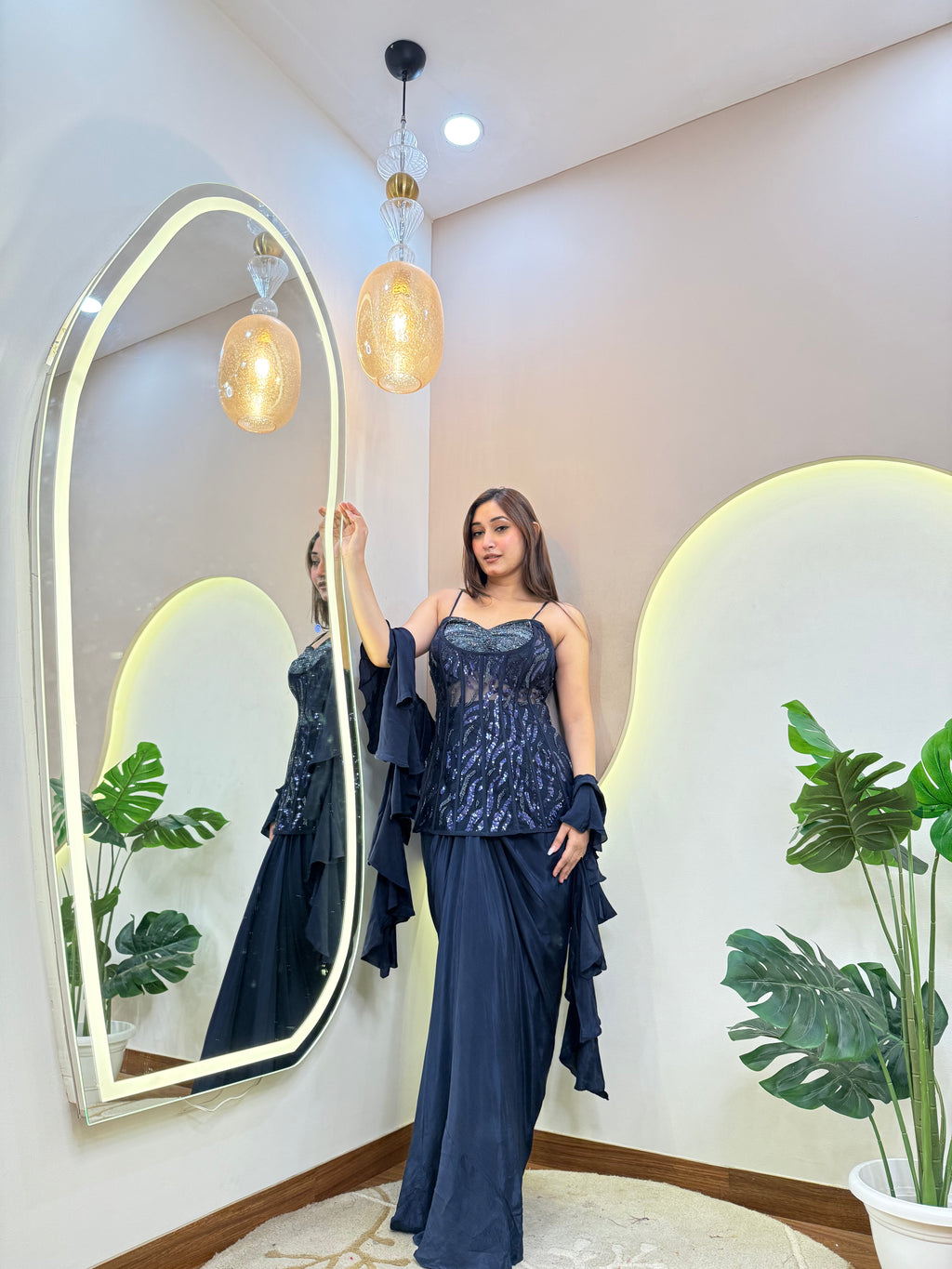 INAYA CROP TOP DHOTI. SKIRT STYLE OUTFIT