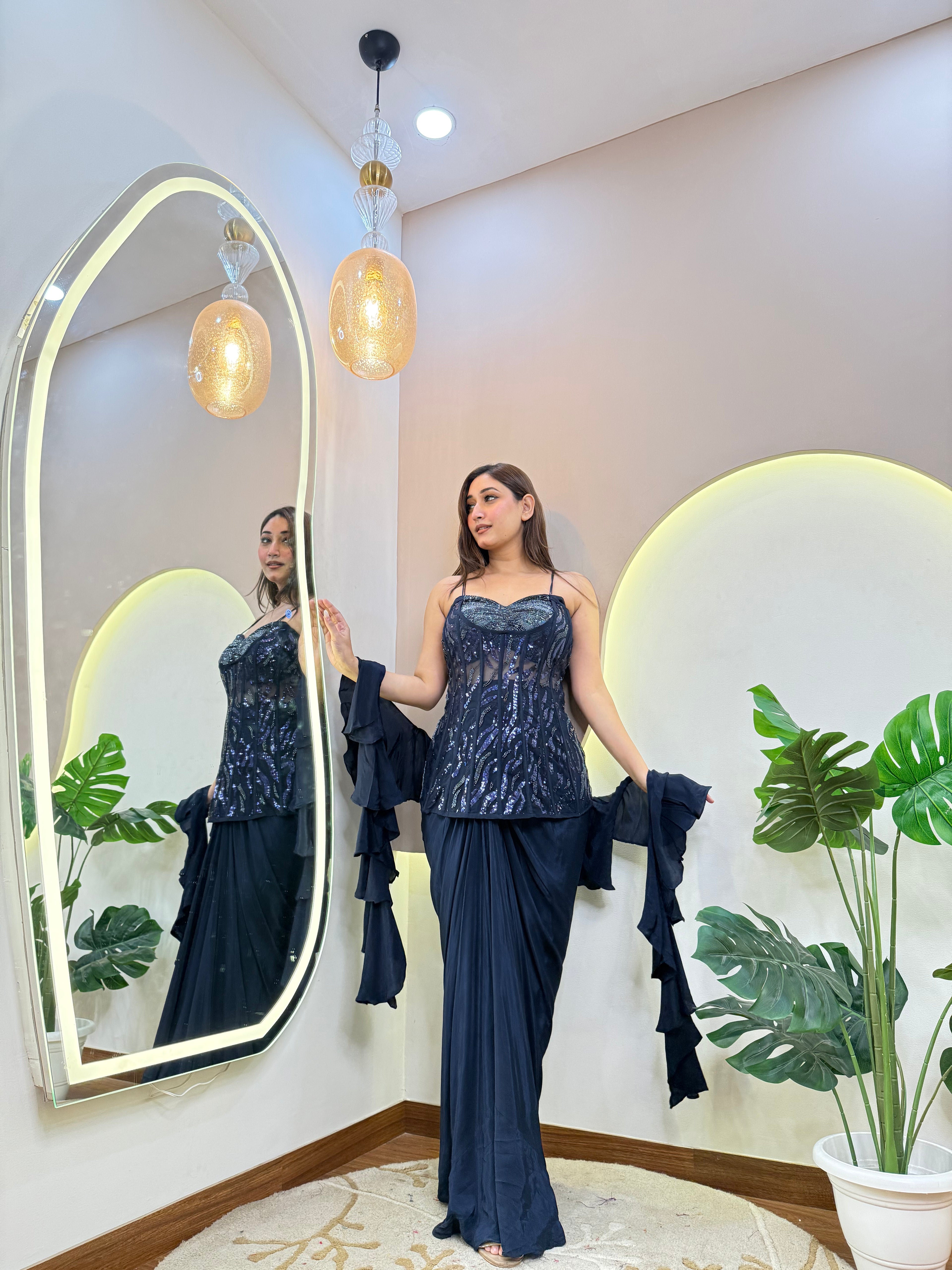 INAYA CROP TOP DHOTI. SKIRT STYLE OUTFIT