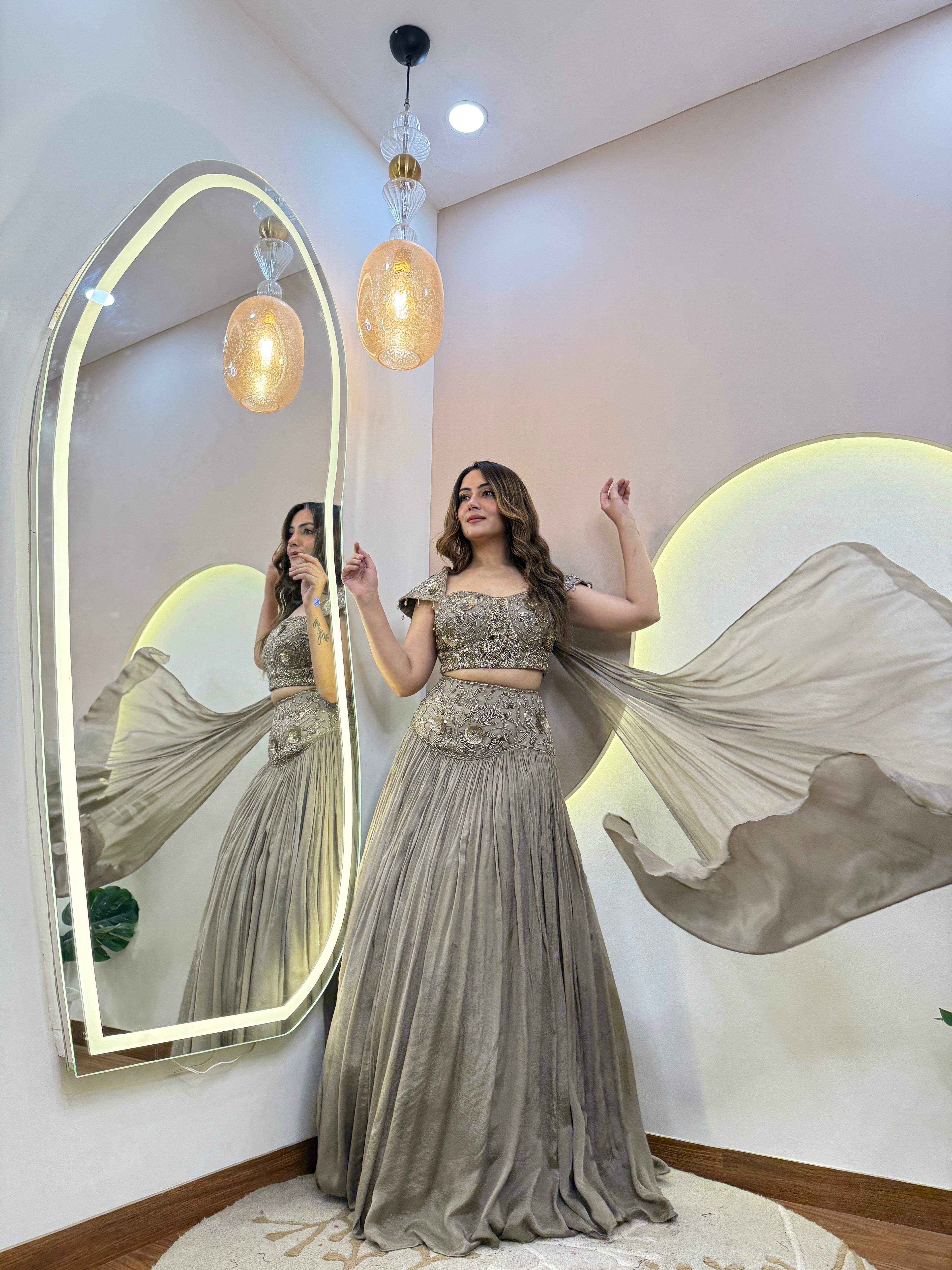 "SHINE"   CROP TOP SKIRT