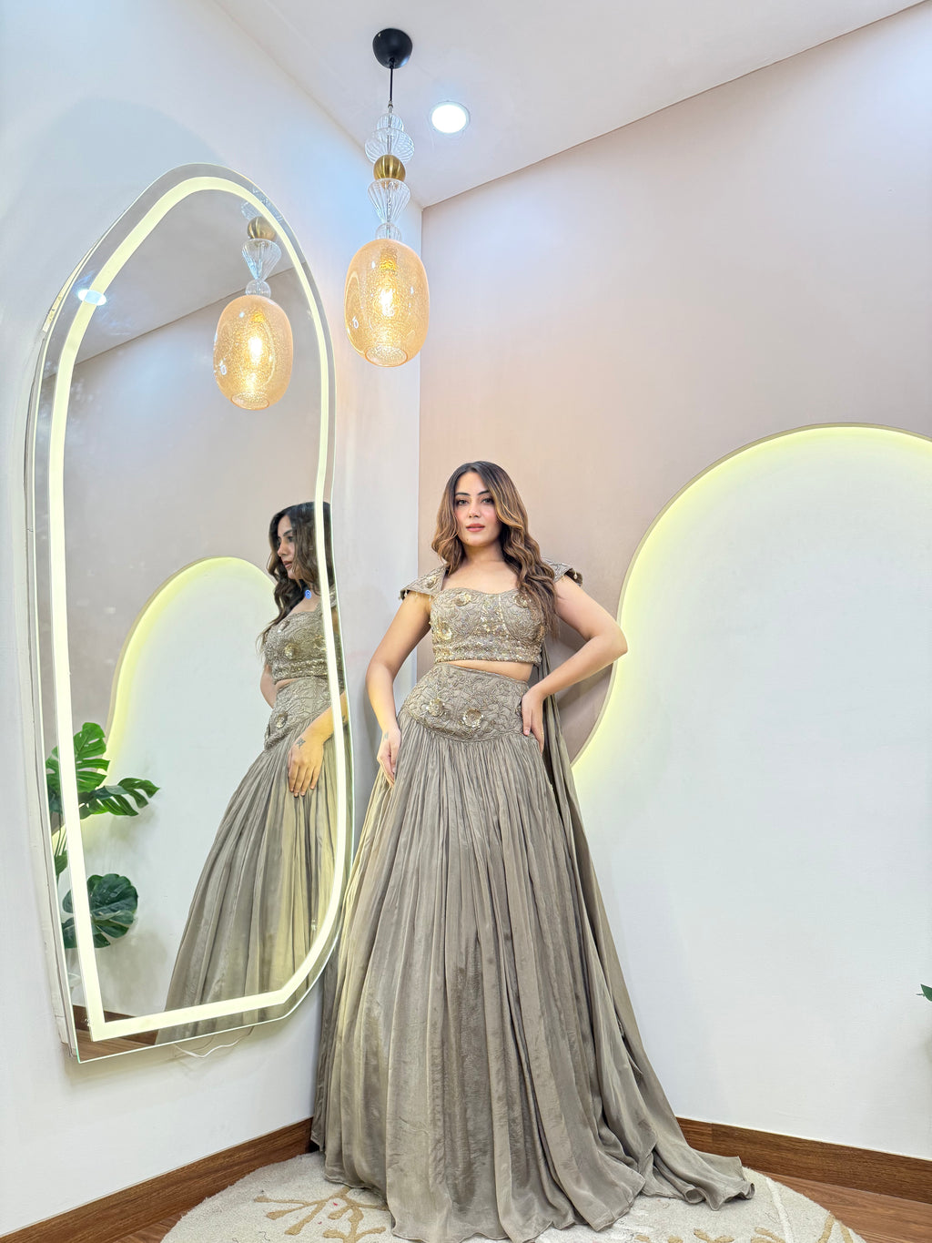 "SHINE"   CROP TOP SKIRT