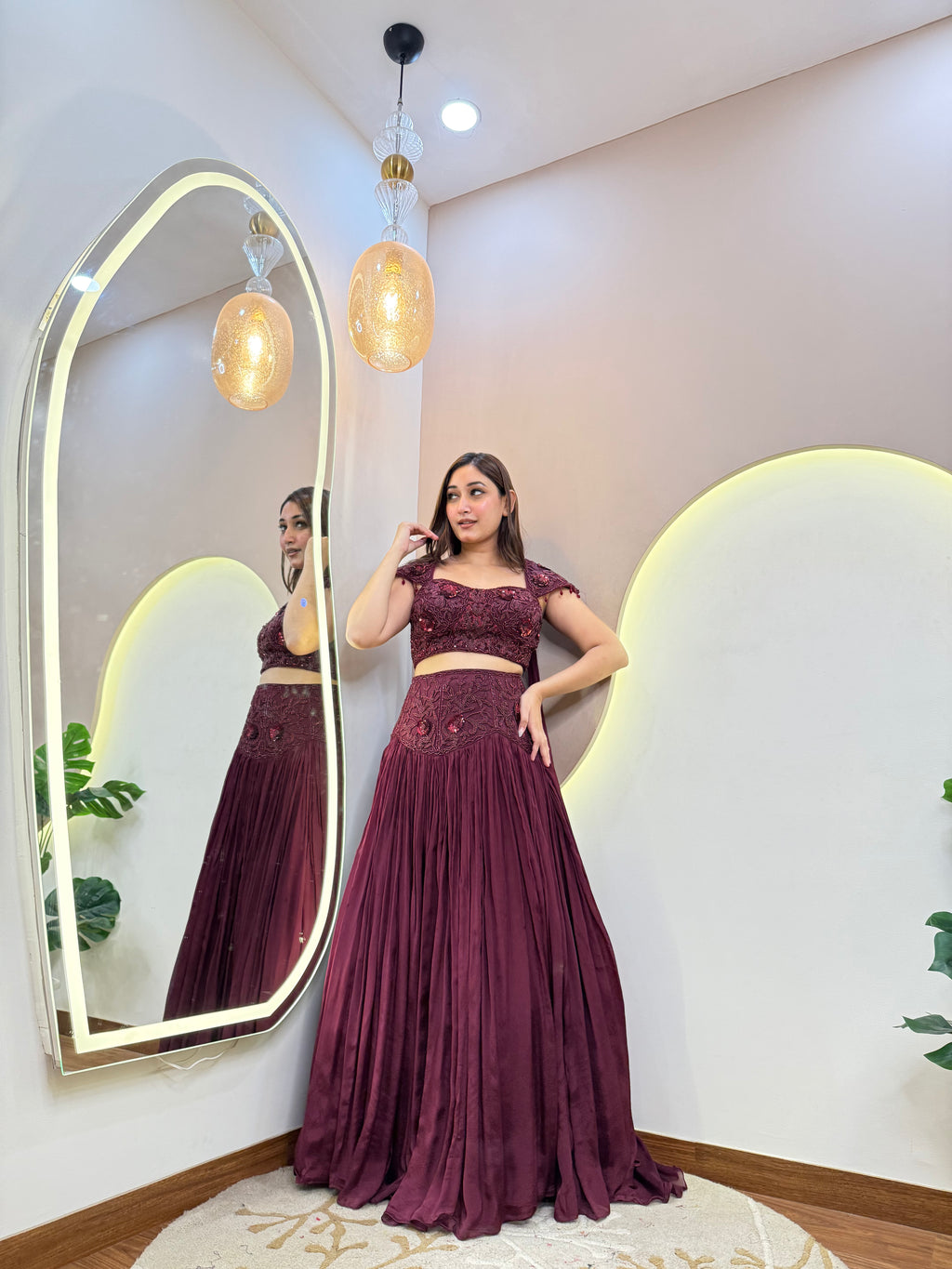 "SHINE"   CROP TOP SKIRT