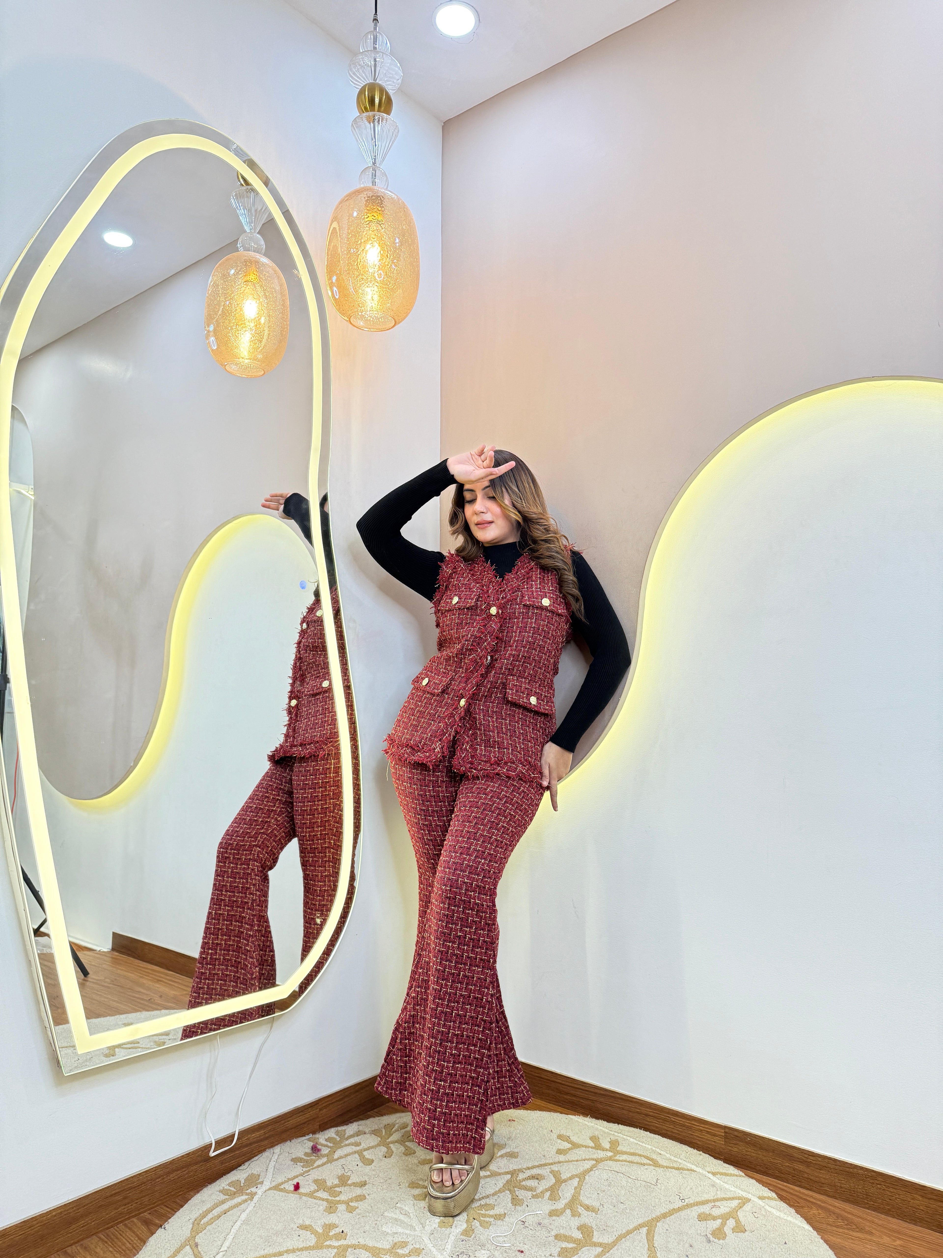 KATIFA  WOOLEN CORD SET