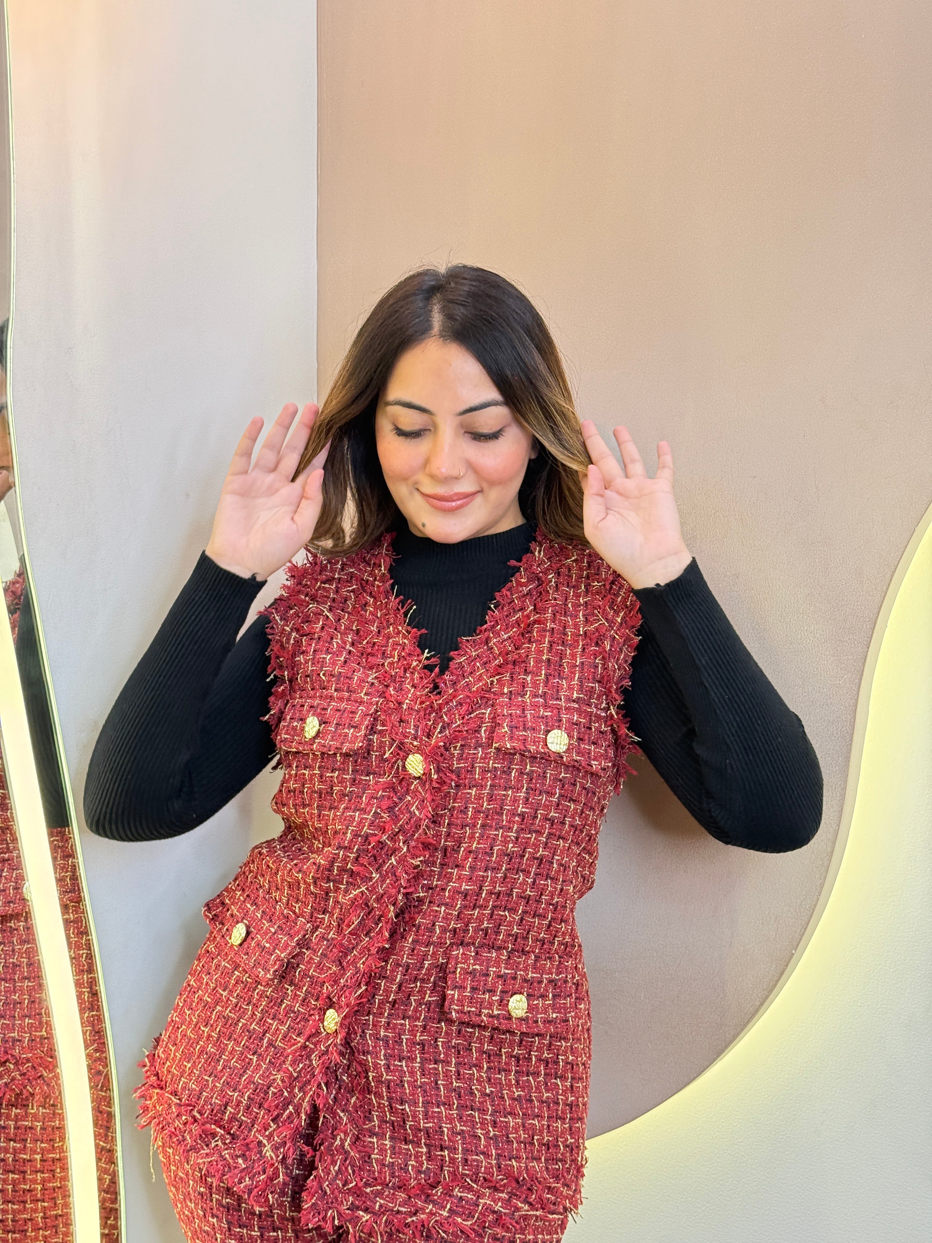 KATIFA  WOOLEN CORD SET