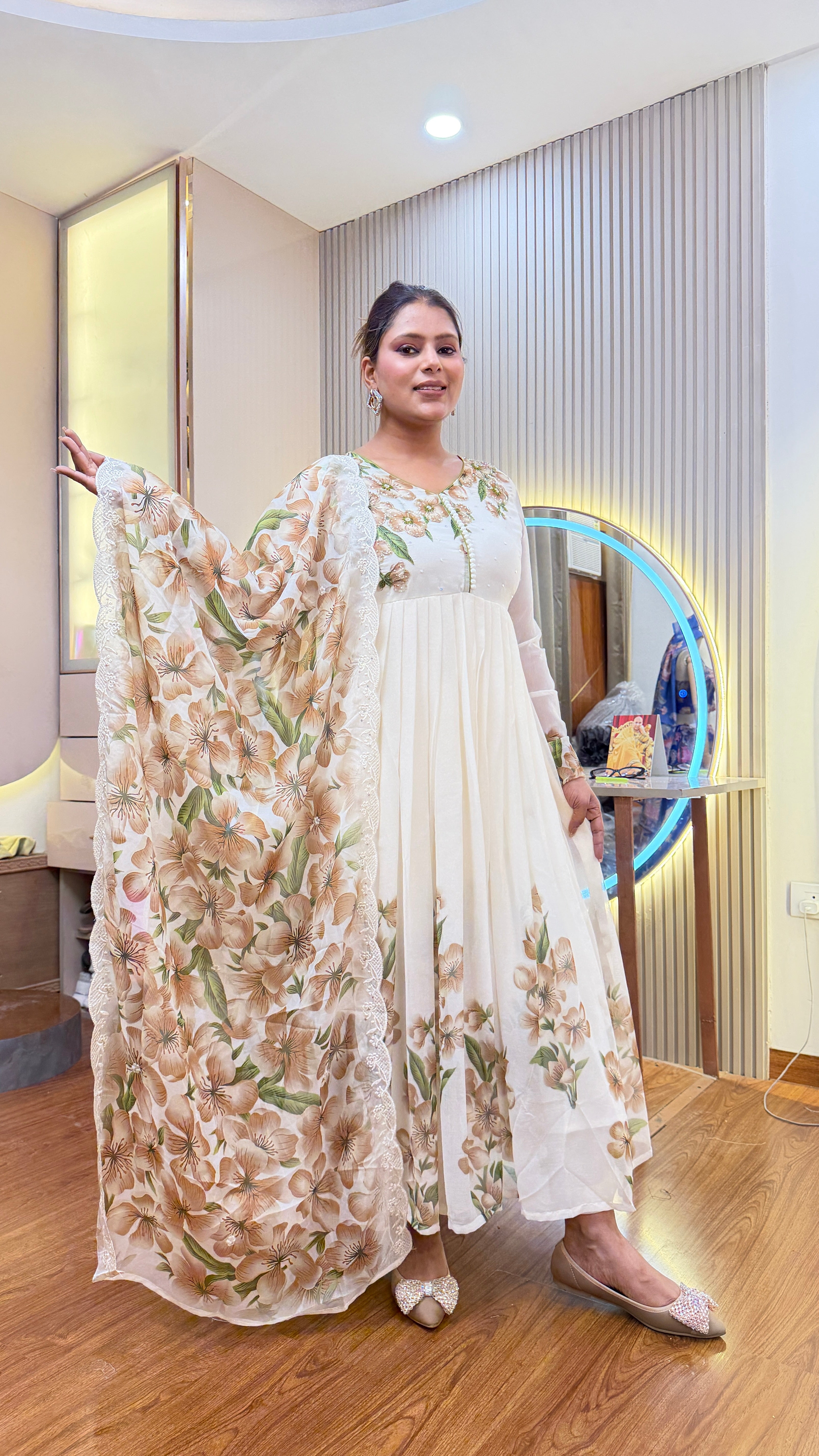 D536 ANARKALI PANT SUIT OUTFIT  GOWN