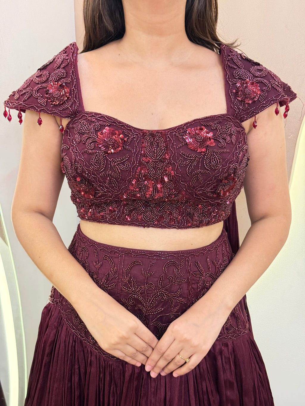 "SHINE"   CROP TOP SKIRT