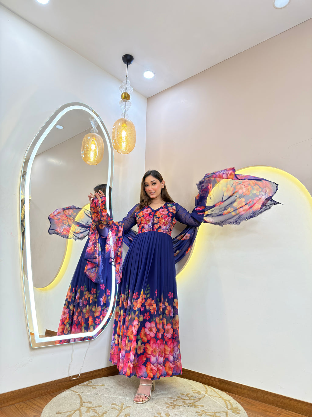 D517  ANARKALI PANT SUIT OUTFIT  GOWN