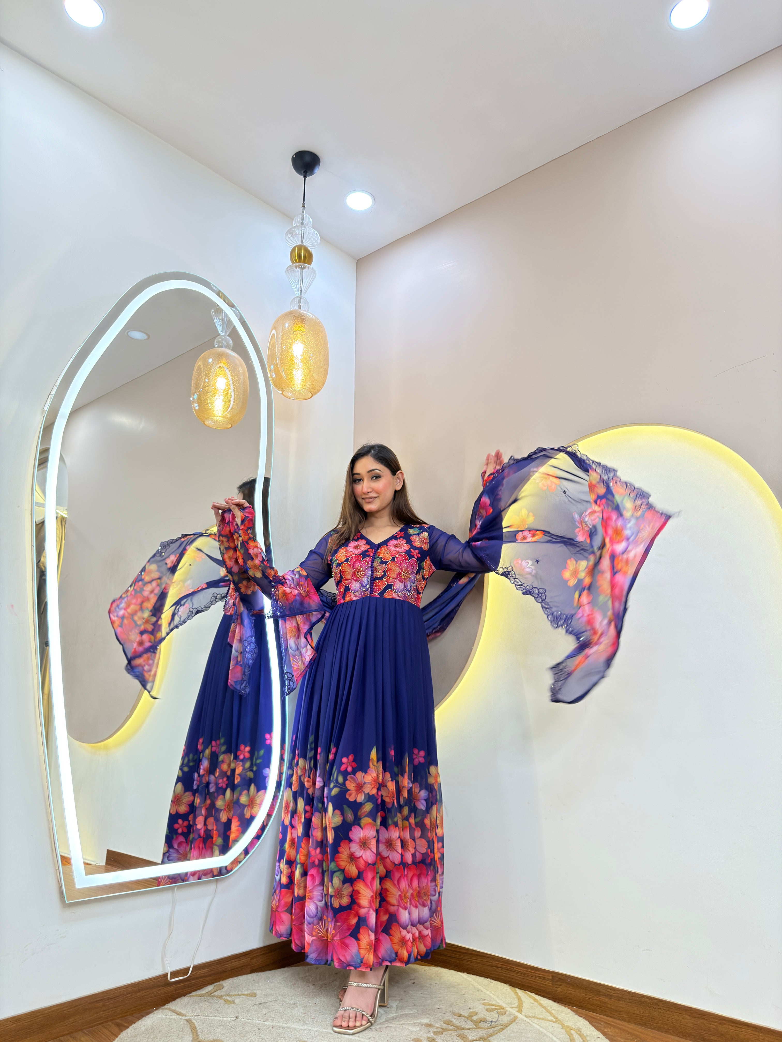 D517  ANARKALI PANT SUIT OUTFIT  GOWN