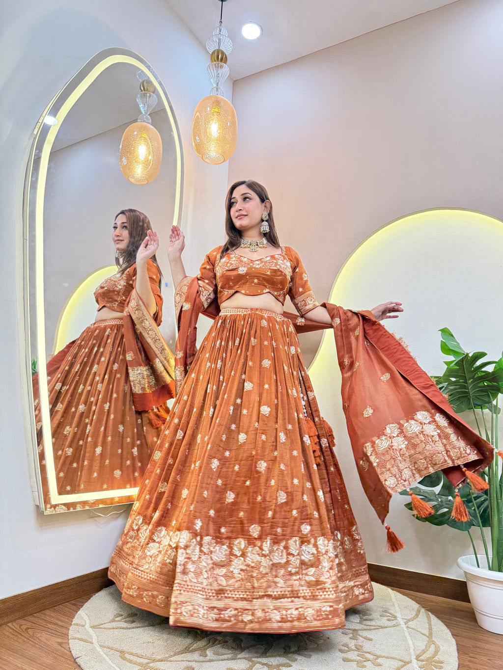 C452 BANARASI OUTFIT CROP TOP SKIRT