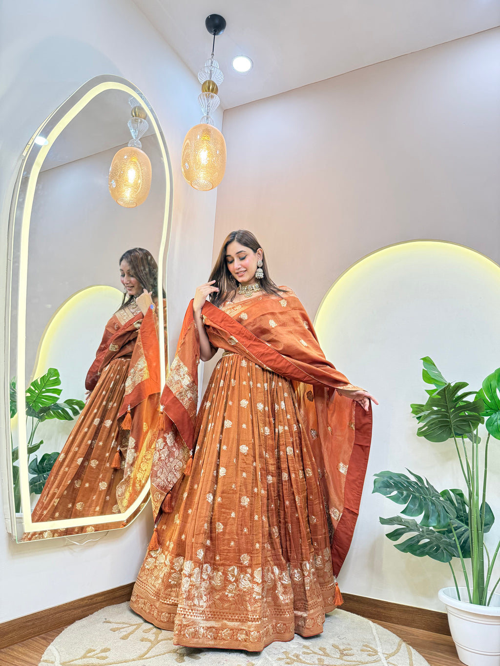 C452 BANARASI OUTFIT CROP TOP SKIRT
