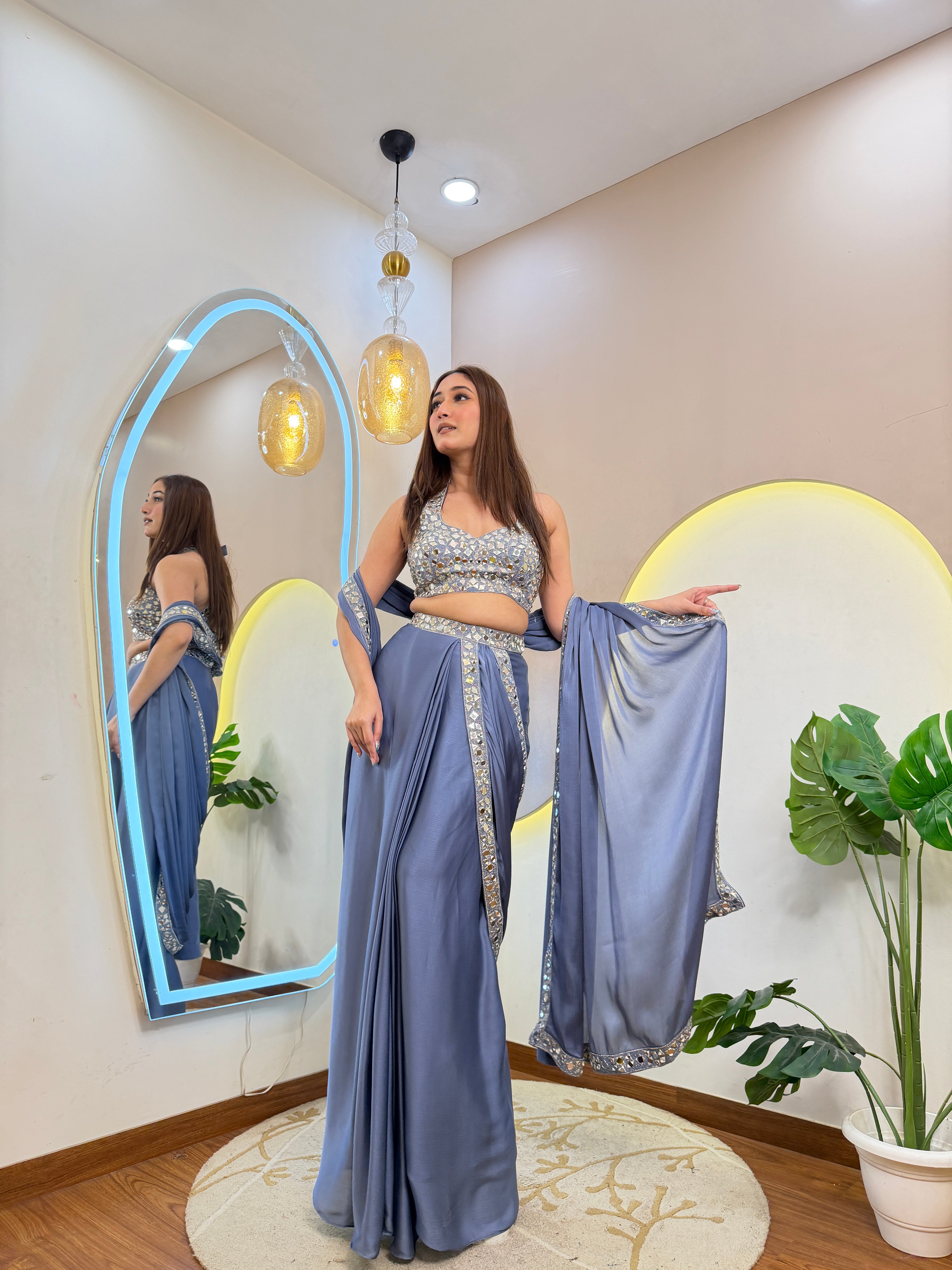 D419  DRAPE SAREE