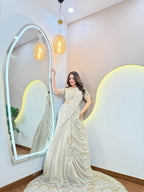 " GREY  COLOUR OUTFIT  " CROP TOP SKIRT