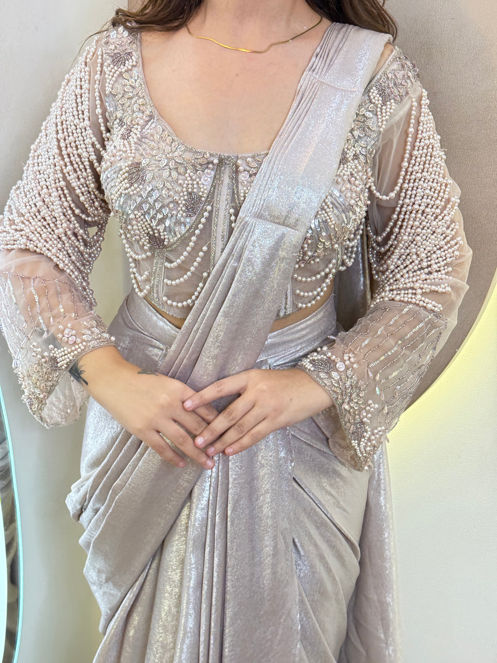 "SHARDA  ” OUTFIT  DRAPE SAREE