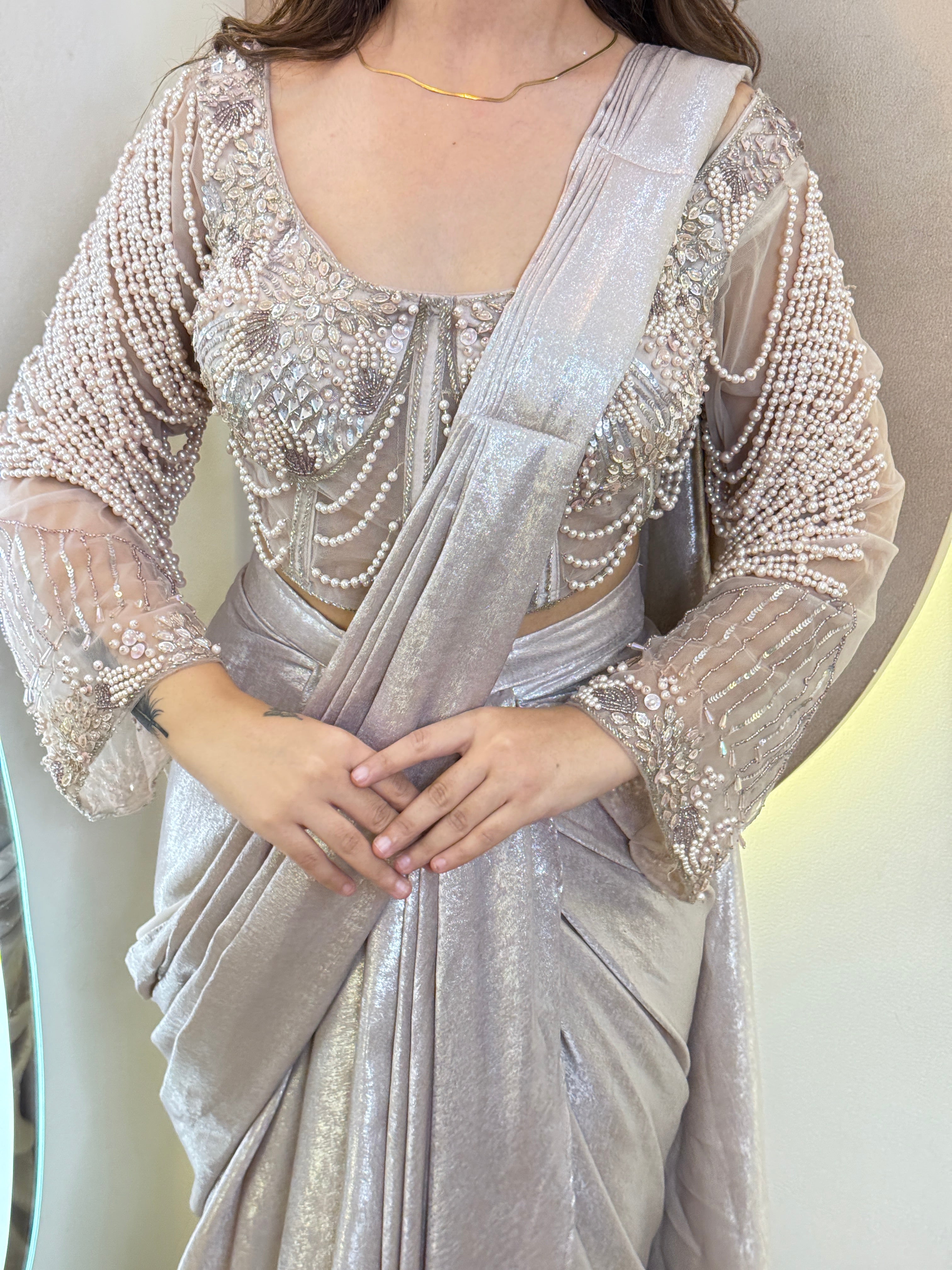 "SHARDA  ” OUTFIT  DRAPE SAREE