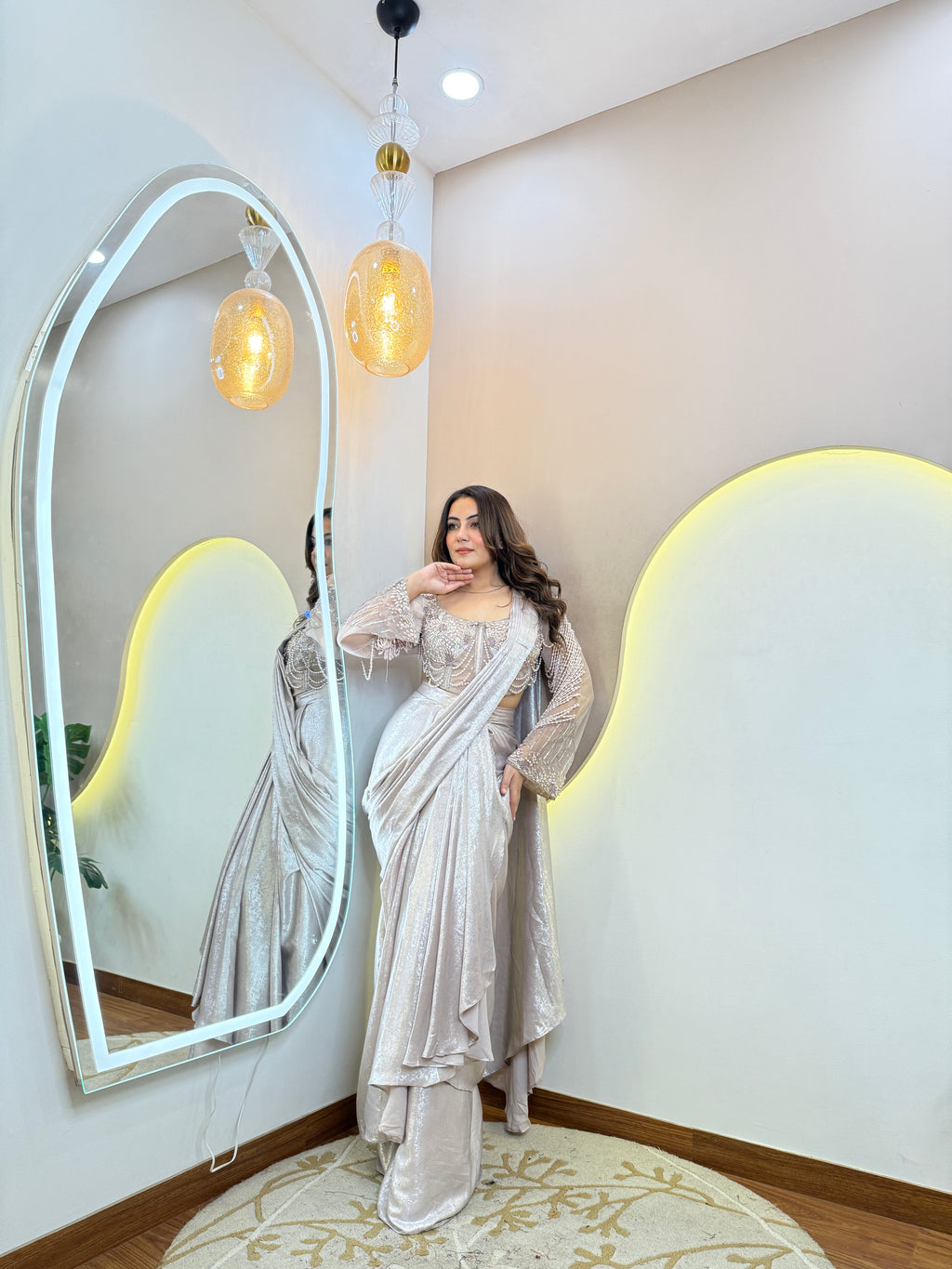 "SHARDA  ” OUTFIT  DRAPE SAREE