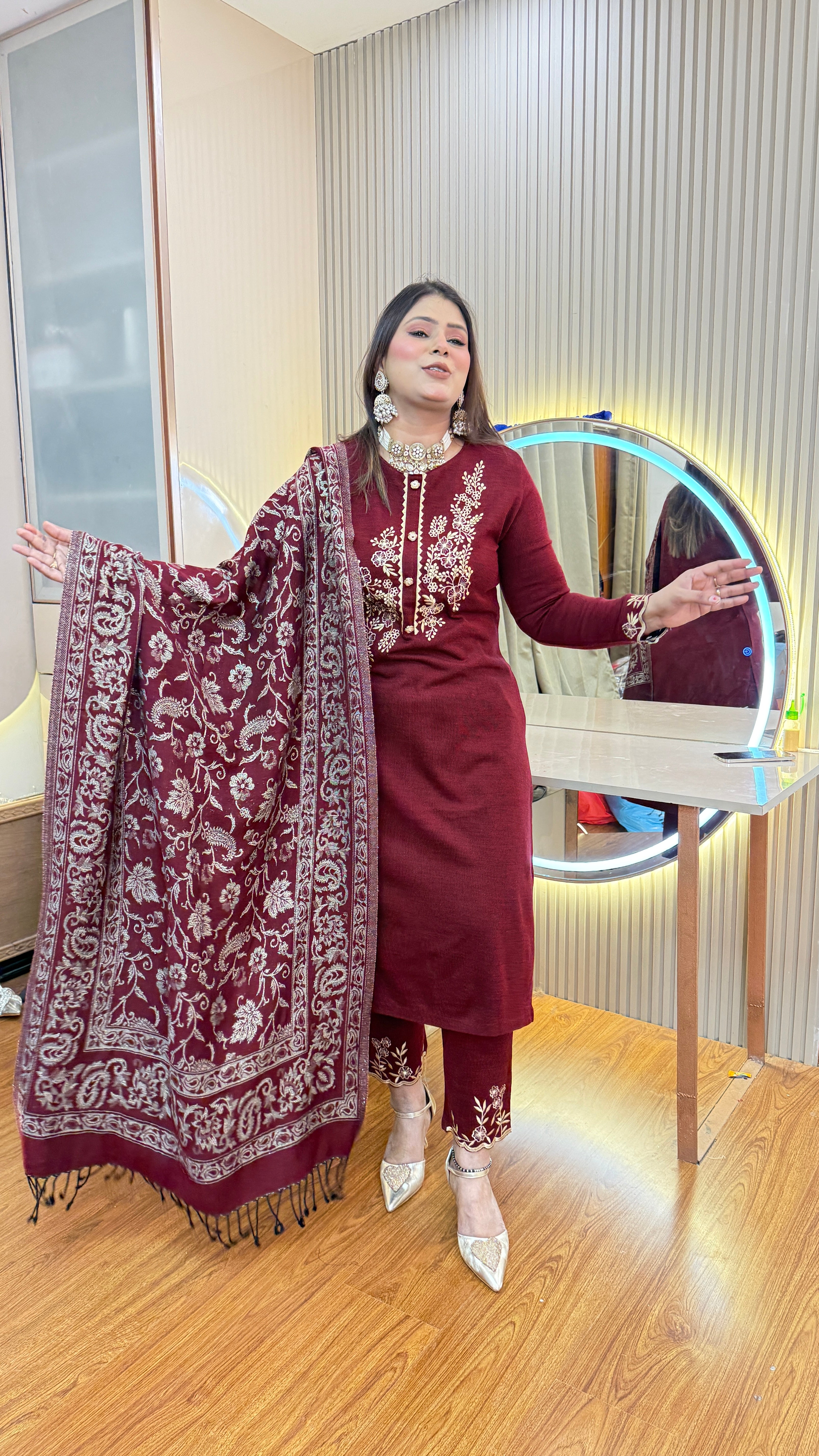 AALIYAH  OUTFIT  WOOLEN 3pc SET