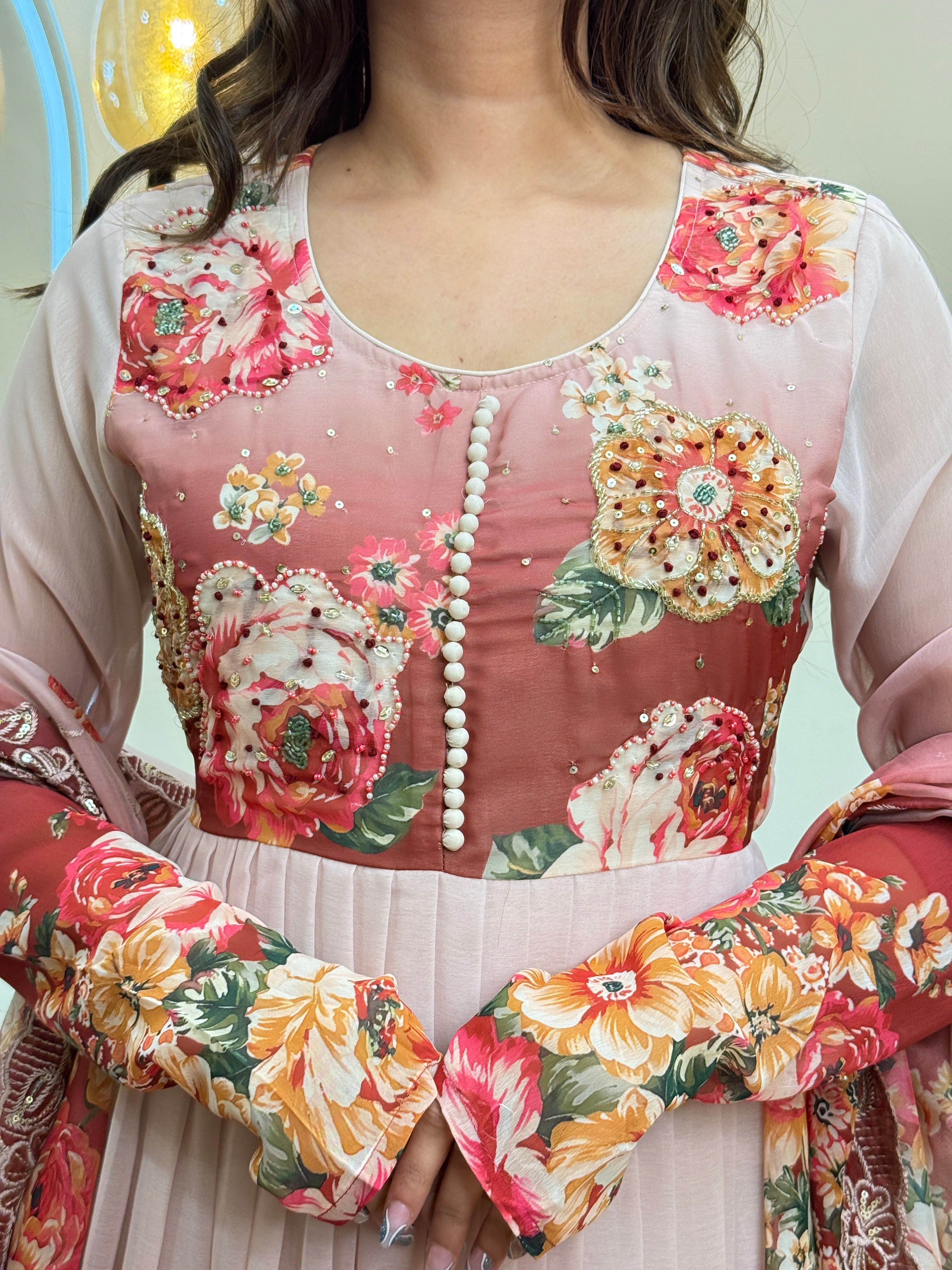 D538  ANARKALI PANT SUIT OUTFIT  GOWN