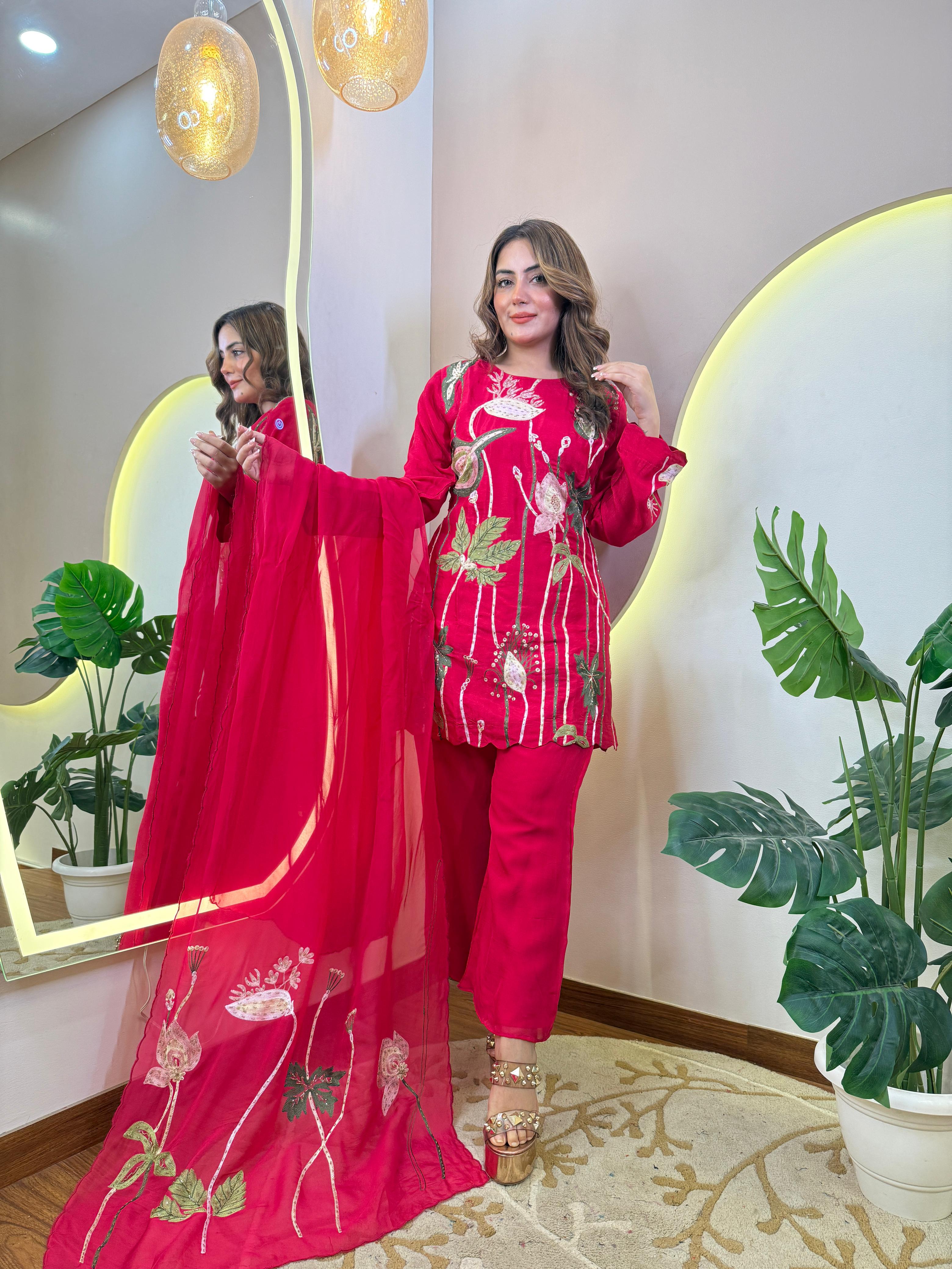 3 Pc Suit Thread Work