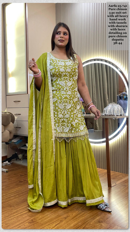 3 Pc Sharara Set