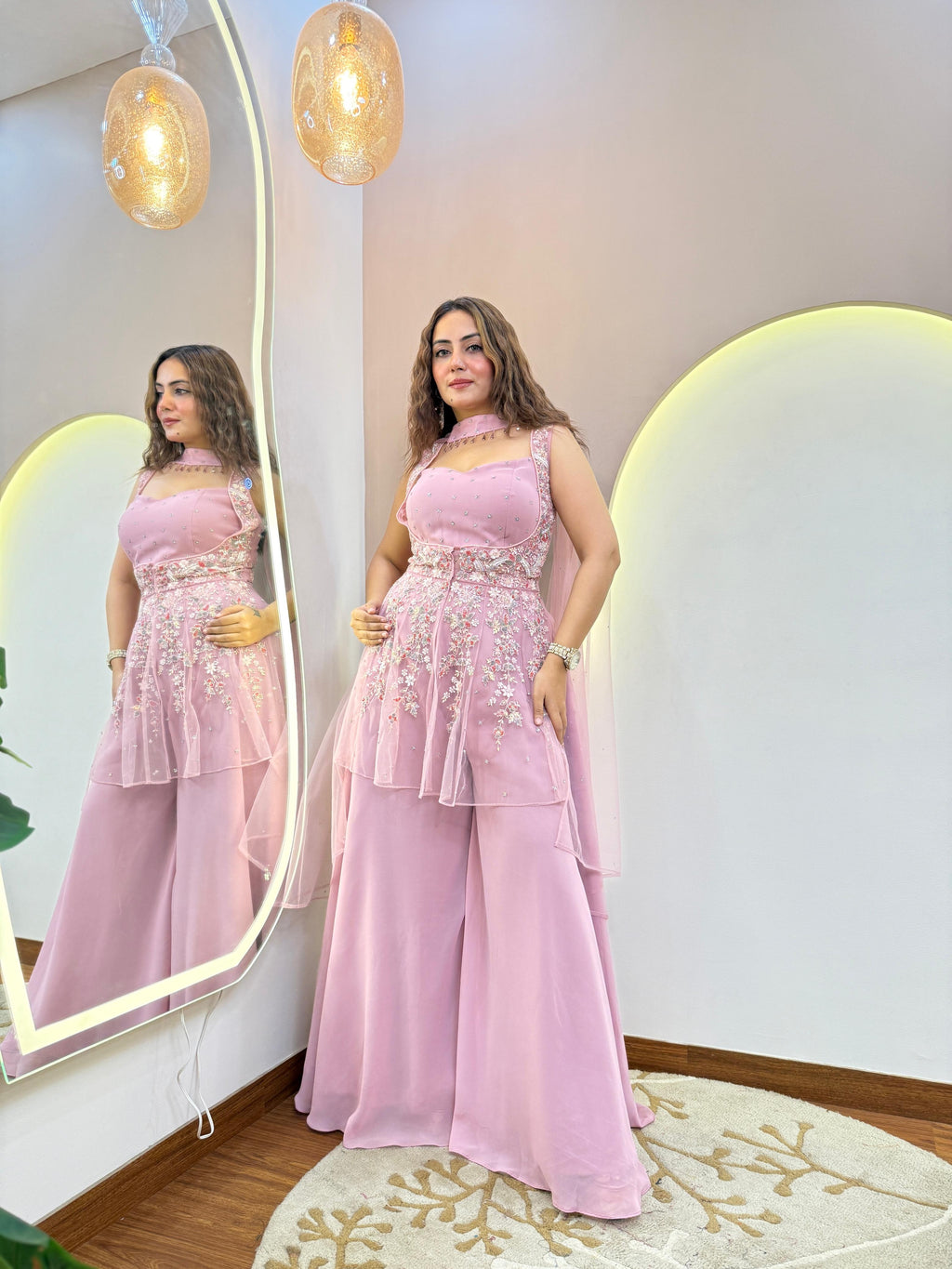 Sharara crop top with jacket