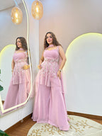 Sharara crop top with jacket