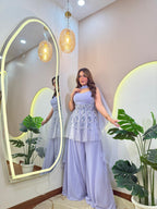 Sharara crop top with jacket