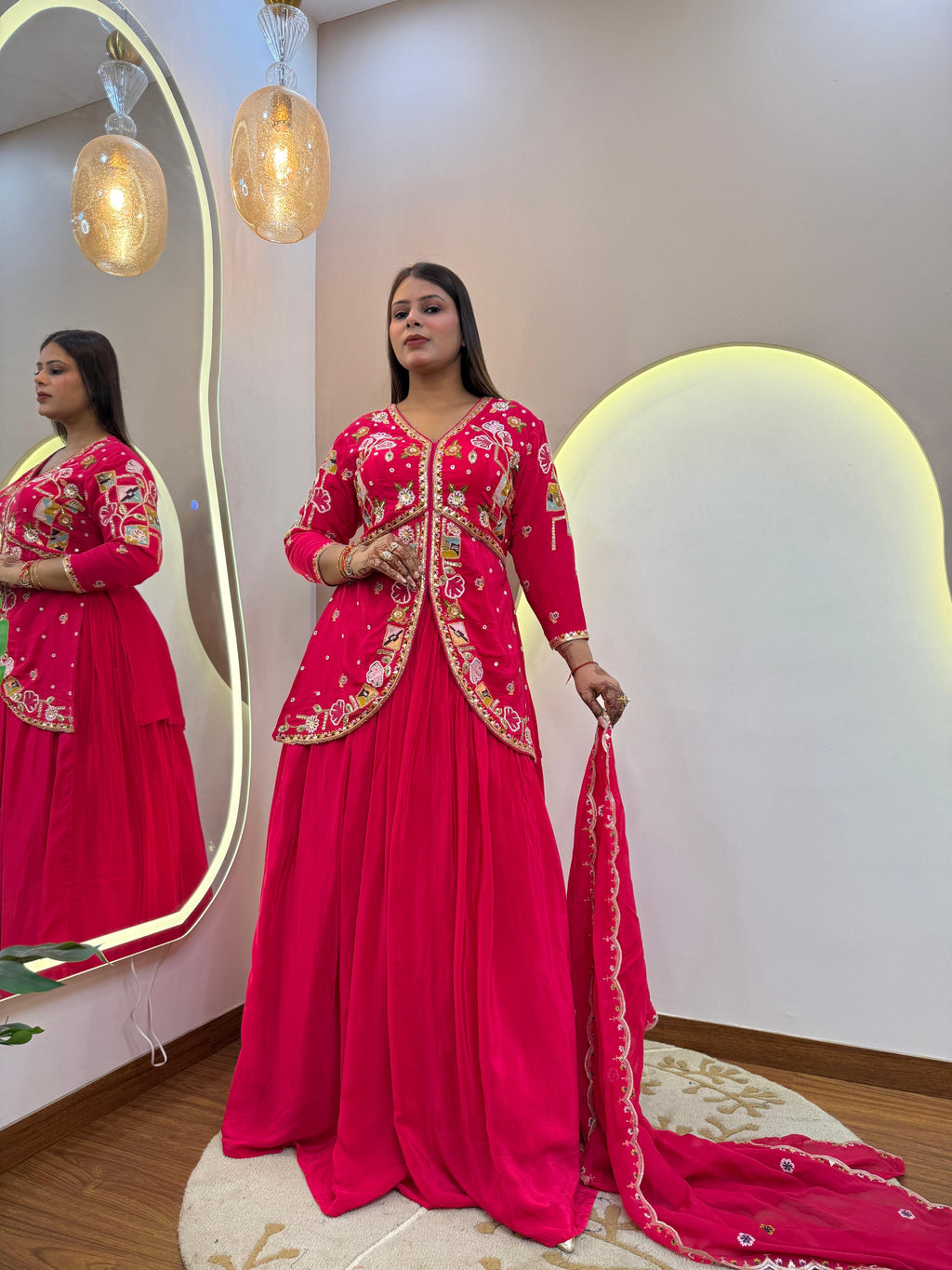 3Pc Lehenga Purple Colour with Hand Work