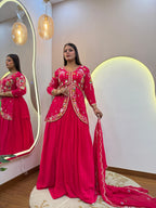 3Pc Lehenga Purple Colour with Hand Work